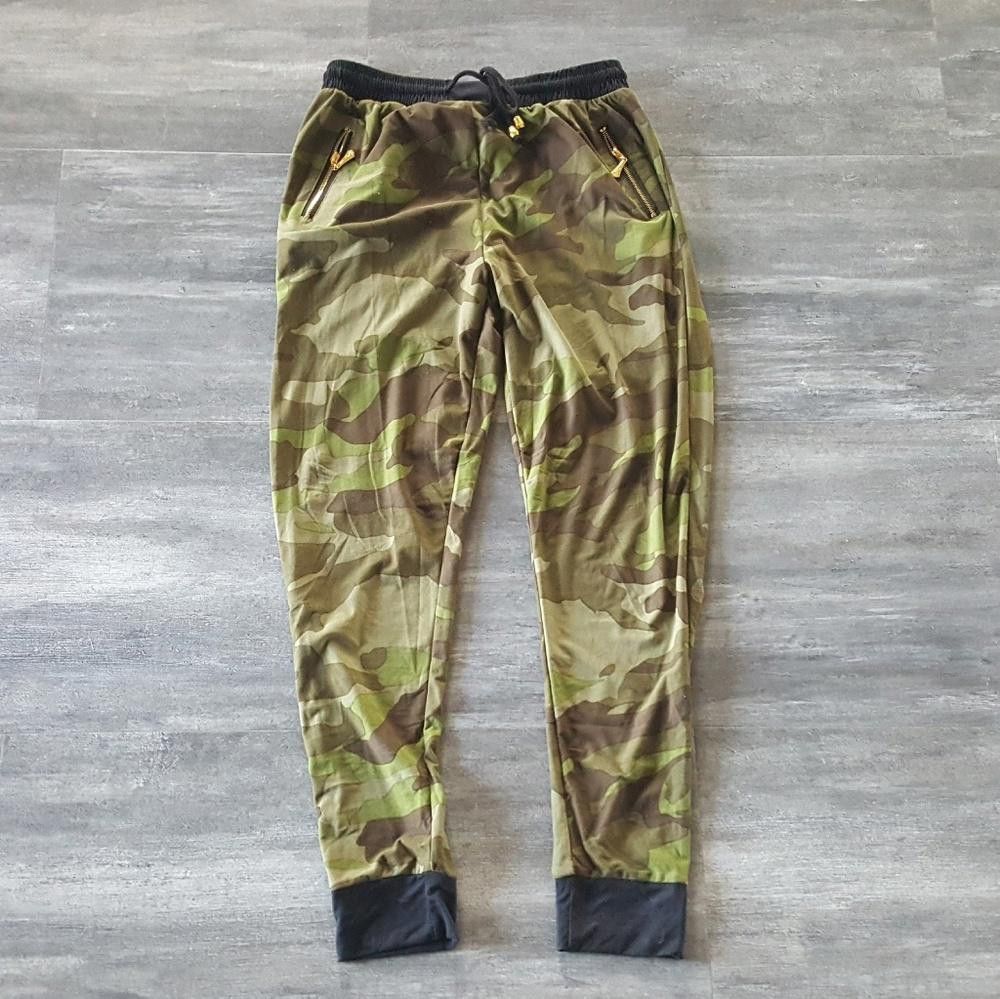 Designer Camo Black Trim Banded Sweats Size 30" / US 8 / IT 44 - 1 Thumbnail