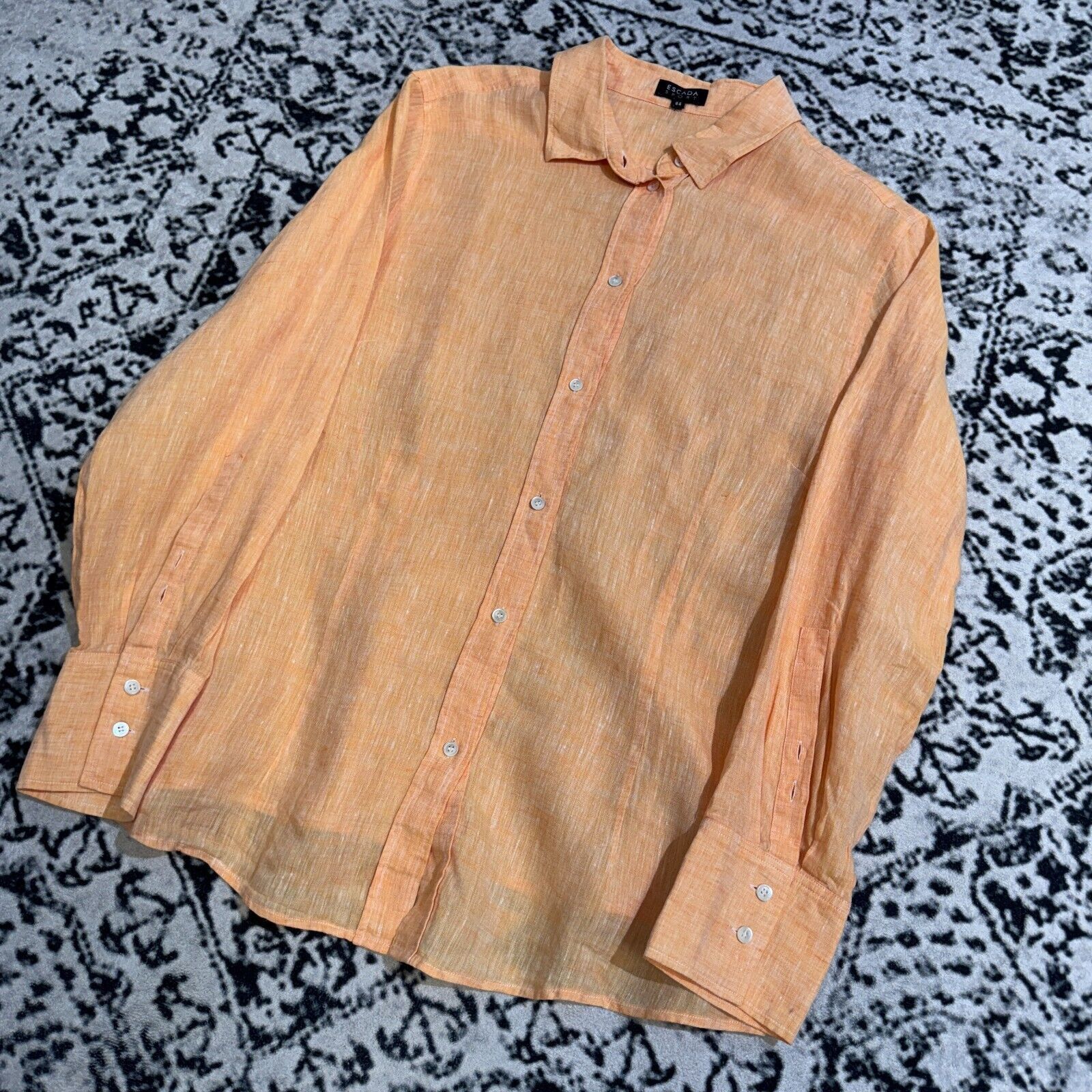 Escada × Vintage Vintage Escada Sport Orange Linen Button Up Shirt Size M Y2K Size US M / EU 48-50 / 2 - 2 Thumbnail