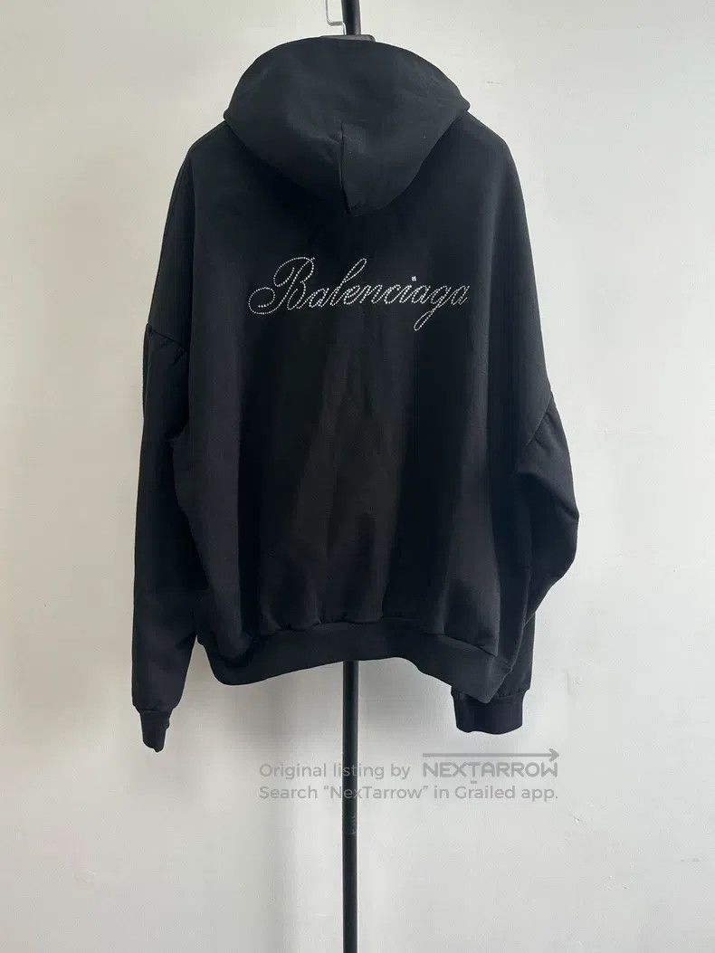 Balenciaga Balenciaga Crystal Hooded Sweatshirt - Black Size US S / EU 44-46 / 1 - 1 Thumbnail