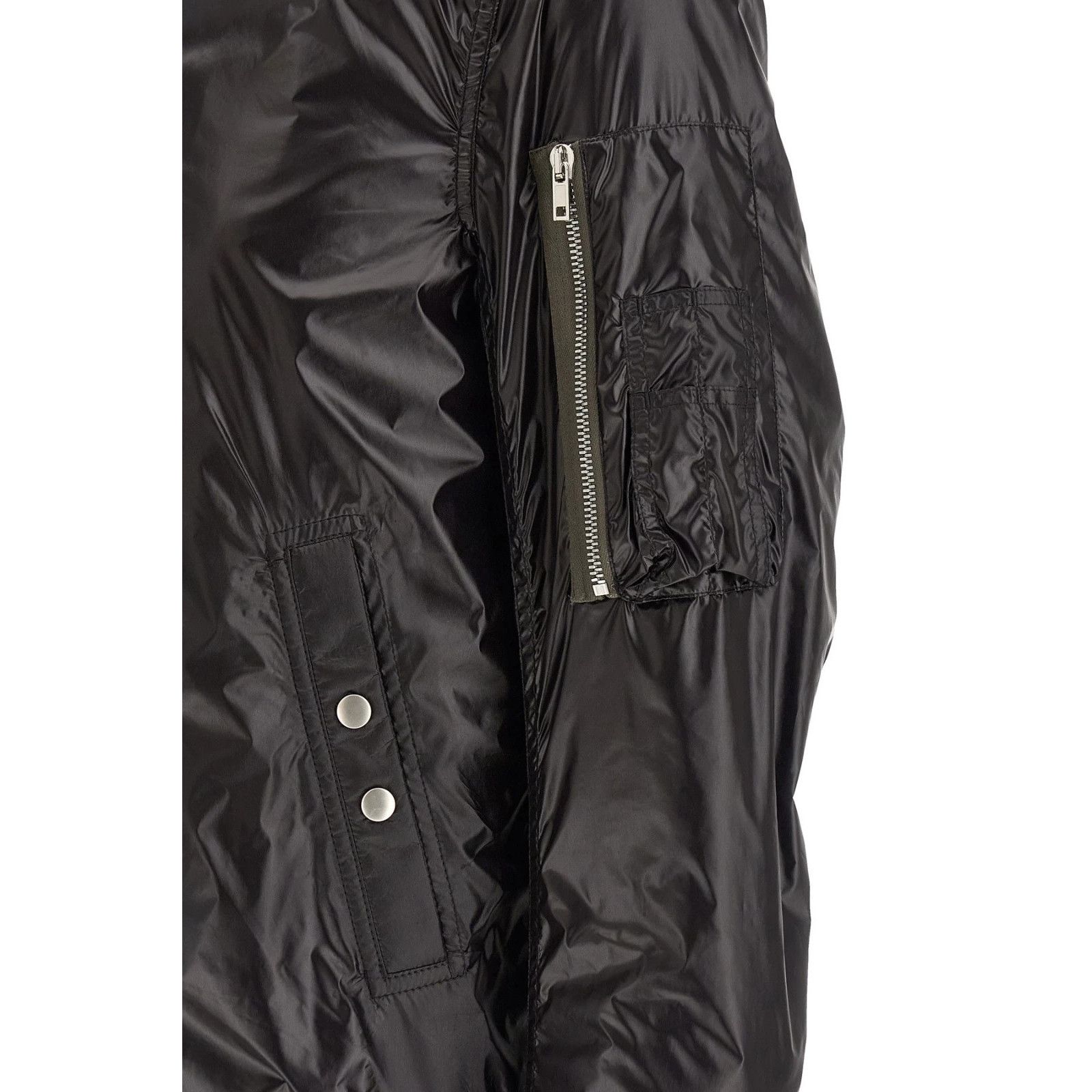 Rick Owens RICK OWENS Classic Flight Black Nylon Jacket New & Authentic Size US XL / EU 56 / 4 - 4 Thumbnail