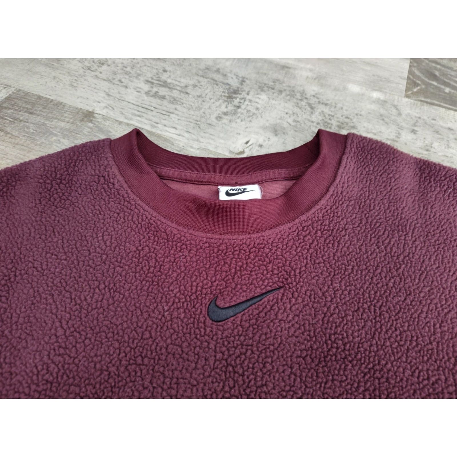 Nike Nike Women’s Plush Mod Crop Crewneck Sweatshirt Center Swoosh Burgundy Size M Size M / US 6-8 / IT 42-44 - 5 Thumbnail
