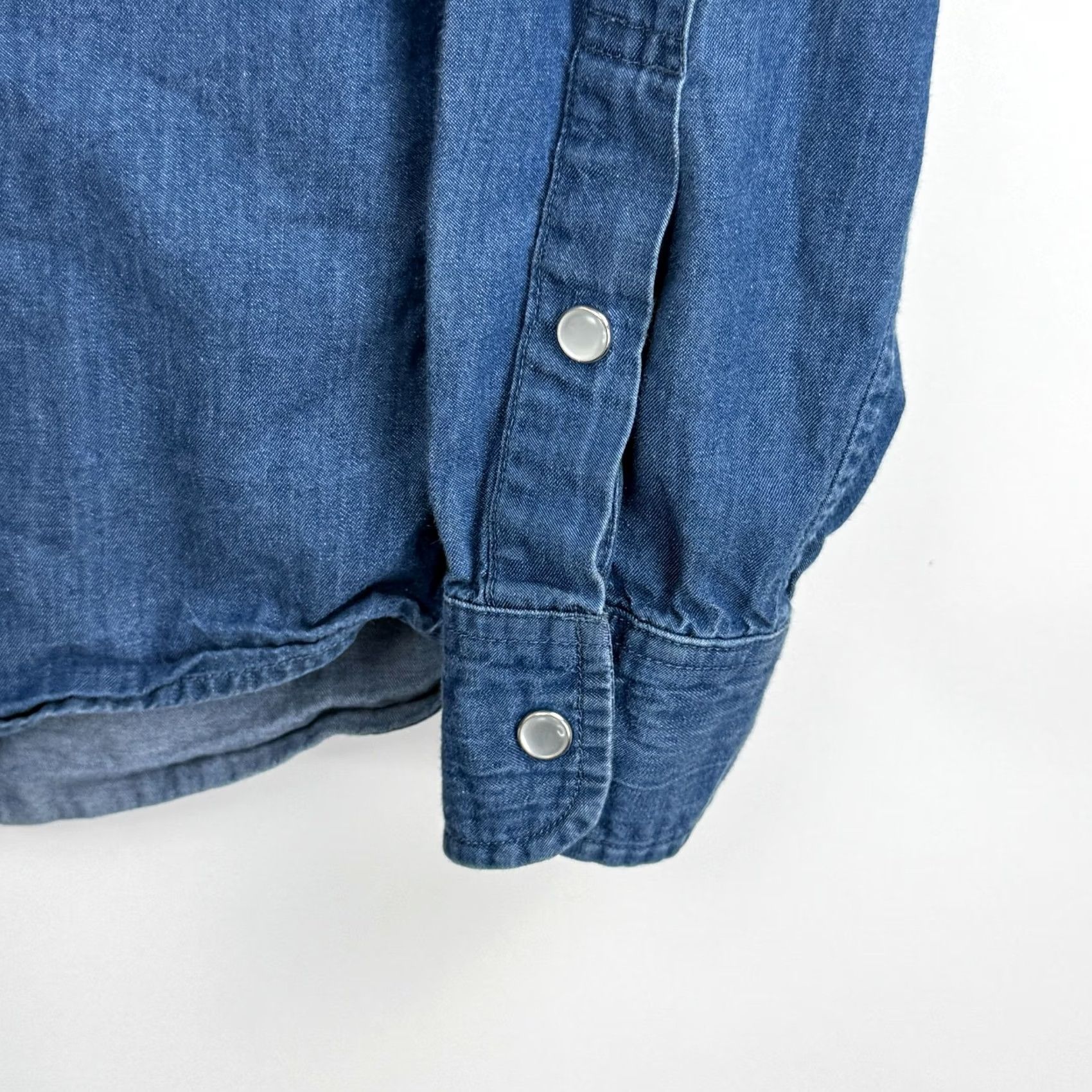 Vintage VINTAGE Criquet Shirt Mens S Blue Denim Western 90s Collared Button-Up Snap Chest 38 Regular Riot Pocket Mens Size US S / EU 44-46 / 1 - 4 Thumbnail
