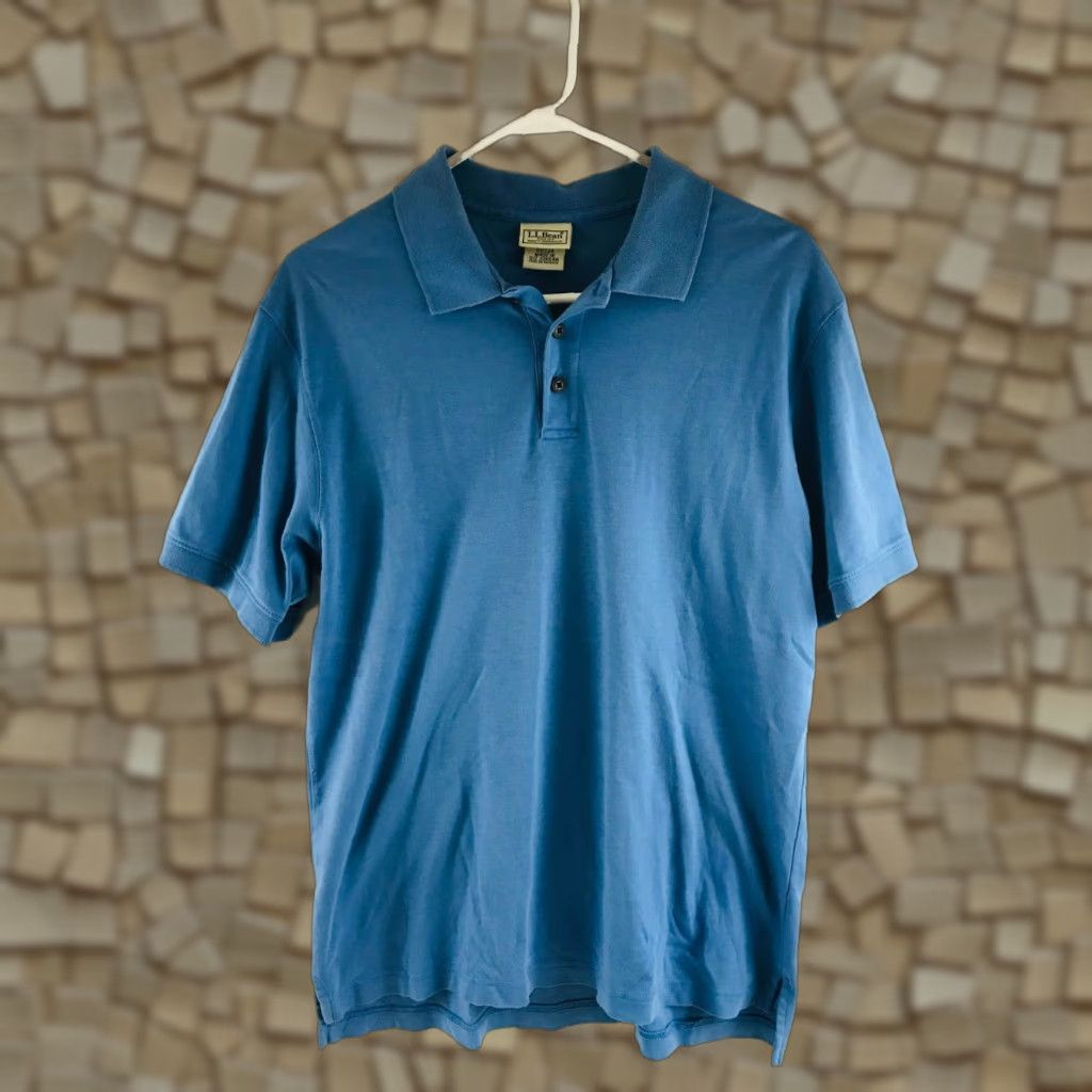 Vintage L.L. Bean Polo Shirt Men Medium Blue 1/4 Button-Down Short Sleeve Collared Shirt Regular Fit Size US M / EU 48-50 / 2 - 1 Thumbnail