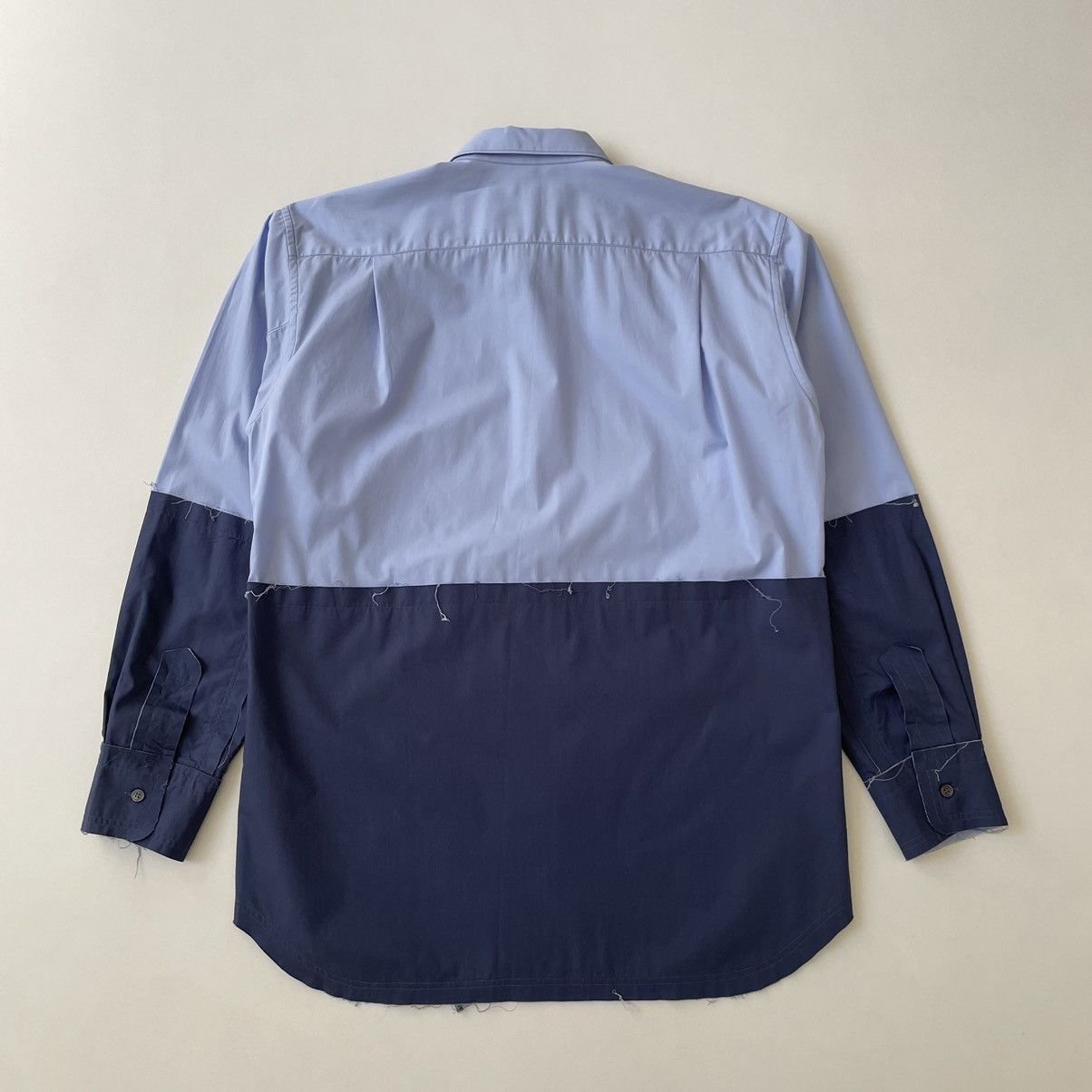 Comme des Garcons ‘Reworked Raw Hem’ Blue Cotton Shirt Size US L / EU 52-54 / 3 - 14 Thumbnail