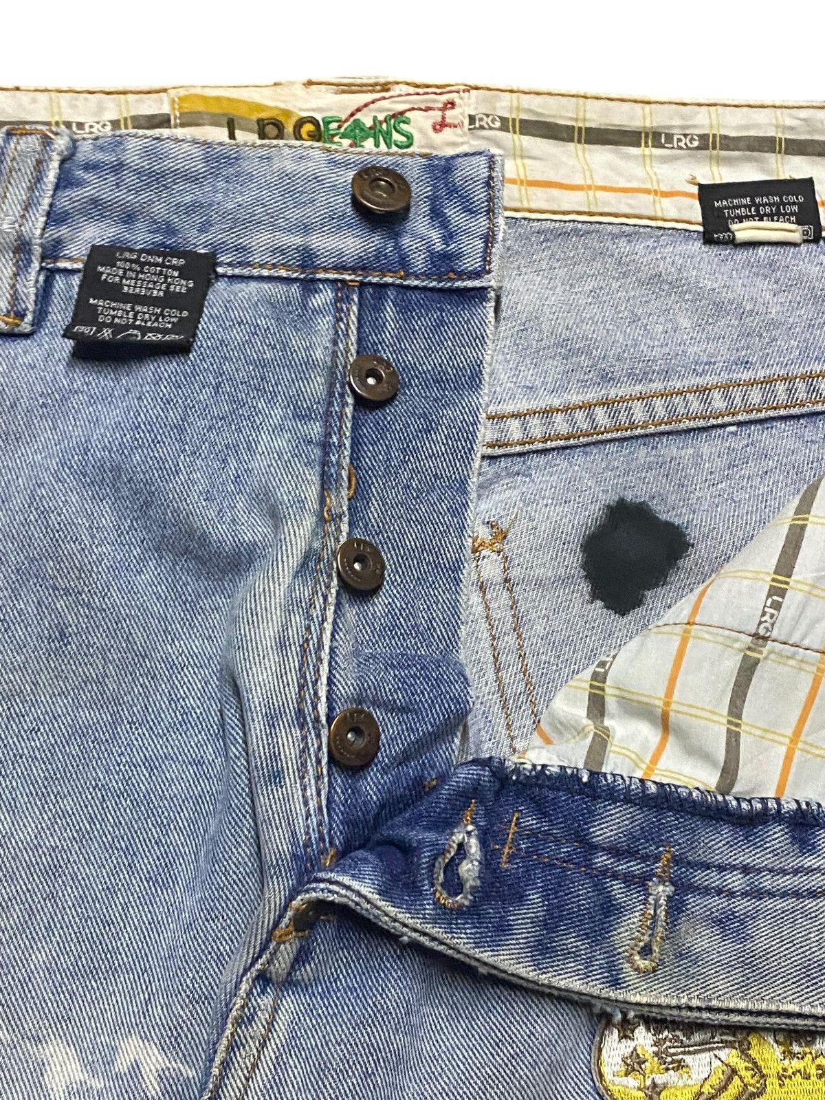 Rocawear Vintage LRG Light Wash Patches Ripped Baggy Jeans Size US 34 / EU 50 - 9 Thumbnail