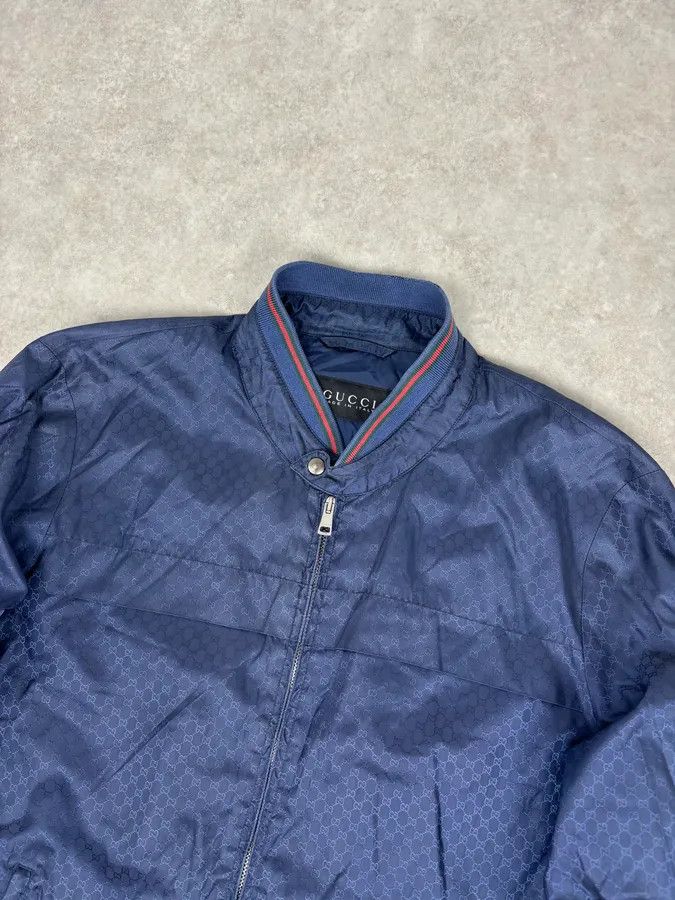 Gucci 2010s Gucci Navy Nylon Monogram Light Jacket Size US M / EU 48-50 / 2 - 4 Thumbnail