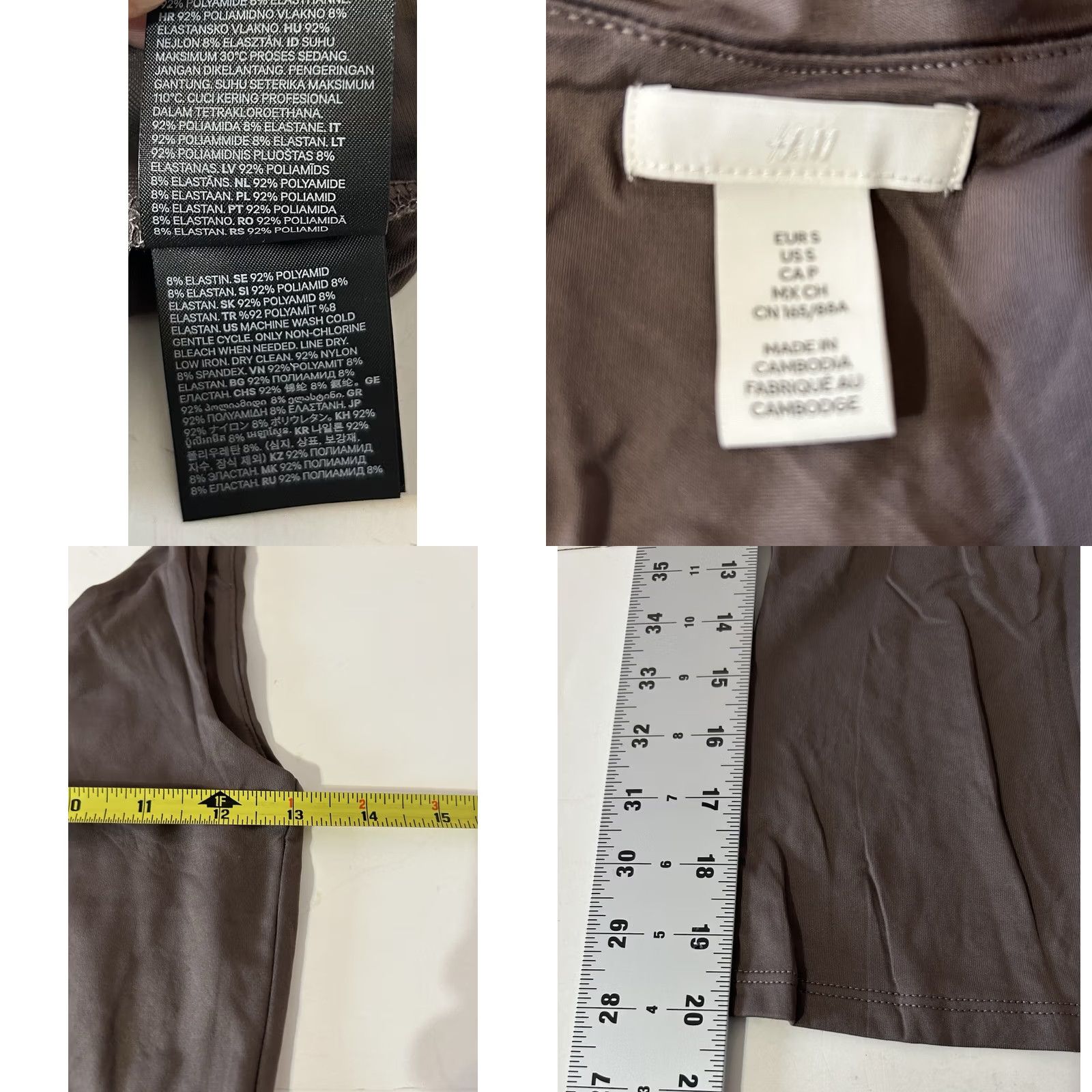 H&M H&M Tank Women Size S Brown Sleeveless Shirt, Slim Fit, Scoop Neck, Polyester Blend, Casual Top Size S / US 4 / IT 40 - 9 Thumbnail