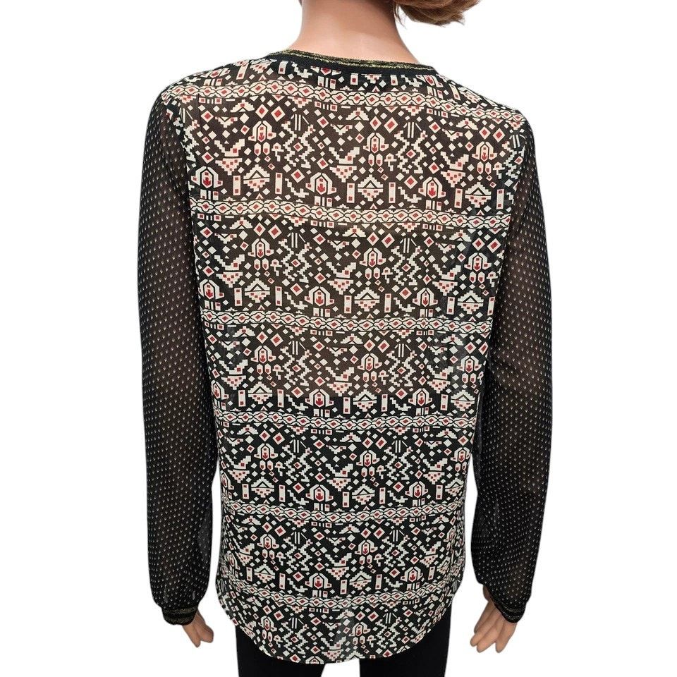 Scotch & Soda Scotch & Soda Blouse Geo Print Contrast Sleeves Gold trim M Size M / US 6-8 / IT 42-44 - 11 Thumbnail