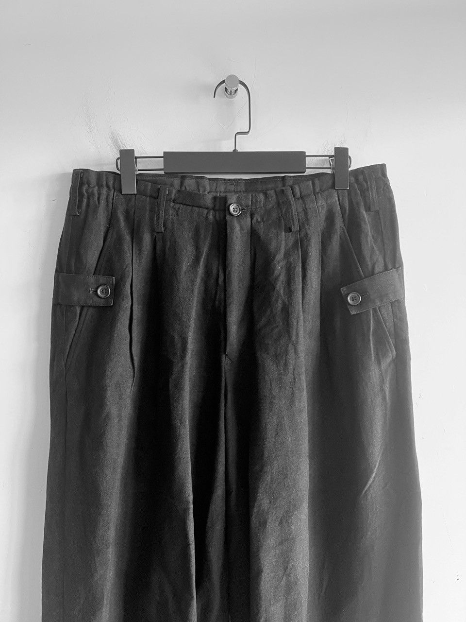 Yohji Yamamoto Yohji Yamamoto Pour Homme Linen/Rayon Tab Pants trouser wide Size US 30 / EU 46 - 8 Thumbnail