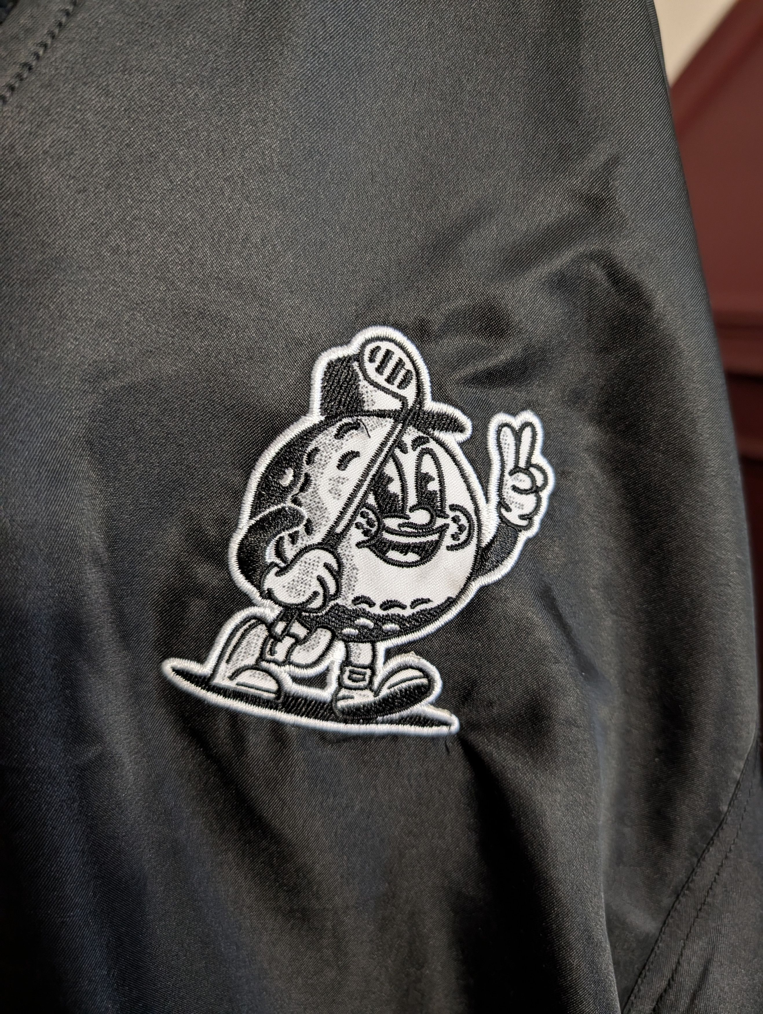 Mitchell & Ness Black satin varsity pullover coach baseball jacket golf Size US L / EU 52-54 / 3 - 3 Thumbnail
