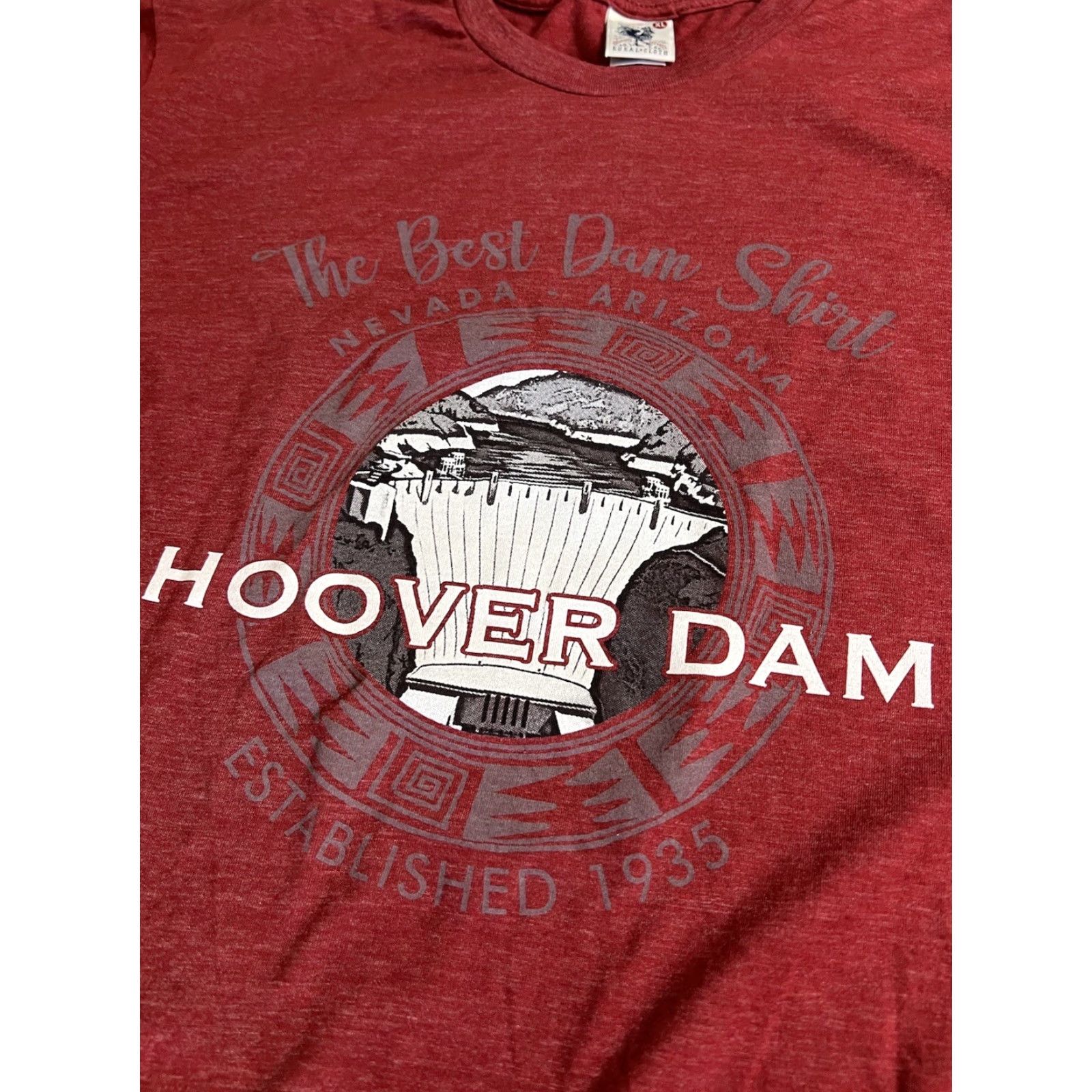 Vintage Rural Cloth Hoover Dam Shirt Mens XL Red USA Logo T-Shirt, Cotton Blend, Short Sleeve, Crew Neck, Regular Fit, All Seasons Size US XL / EU 56 / 4 - 3 Thumbnail