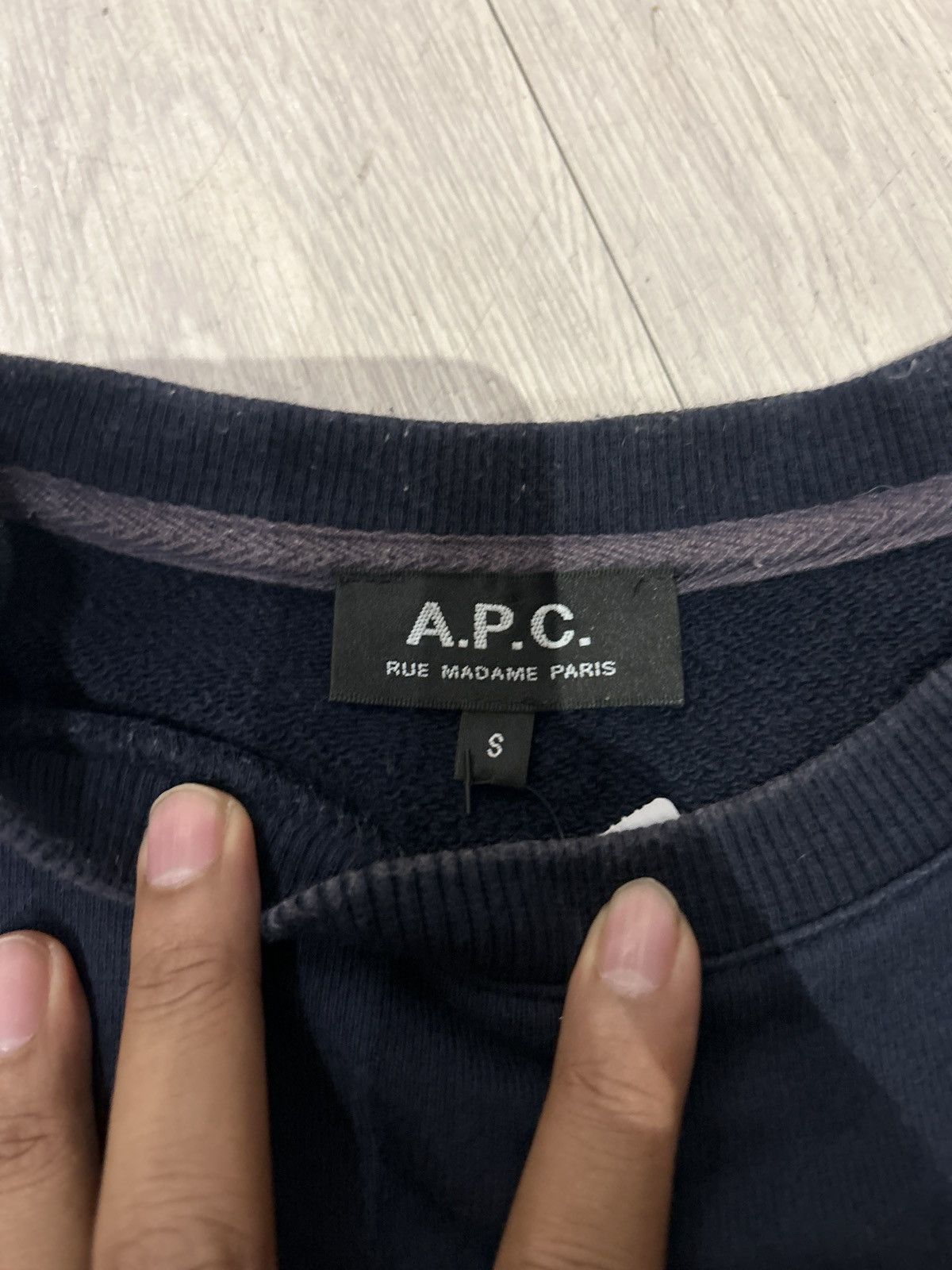 A.P.C. navy blue A.P.C. Rufus logo sweatshirt made in Japan Size S / US 4 / IT 40 - 5 Thumbnail