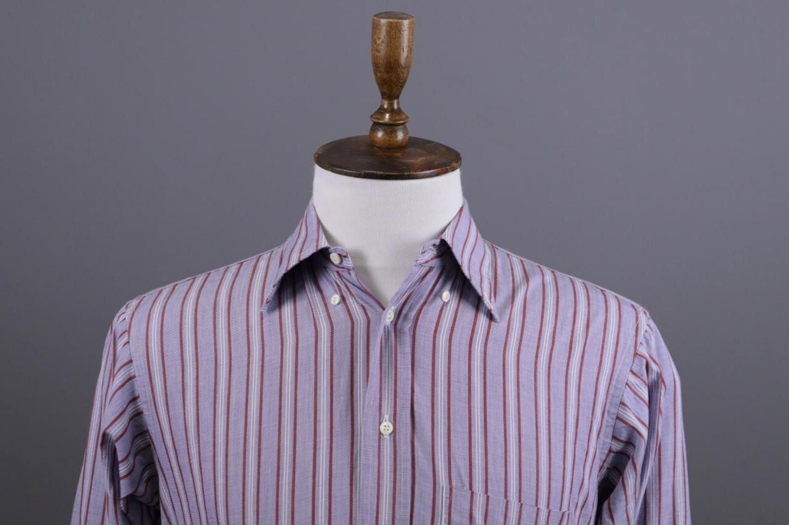 Givenchy Givenchy Gentelman Paris Blue Stripe Shirt Size 37 / 14 Size US M / EU 48-50 / 2 - 2 Thumbnail