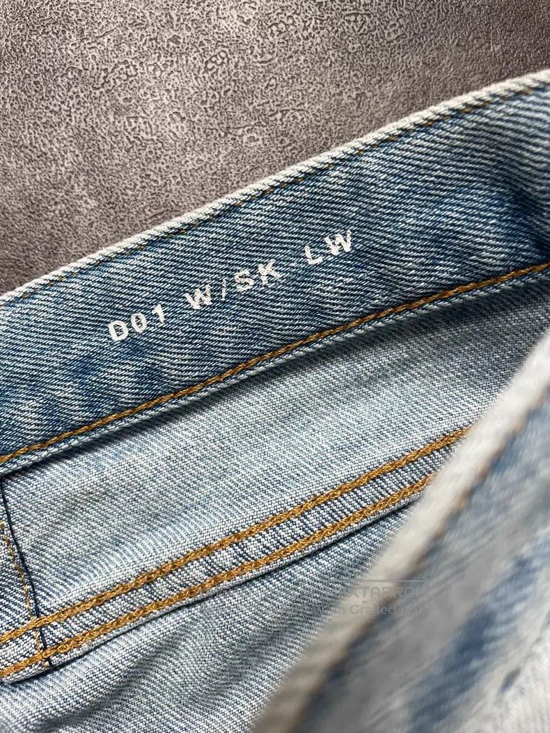 Saint Laurent Paris Saint Laurent Paris Washed Blue Destroyed Denim Pants Size US 26 / EU 42 - 6 Thumbnail