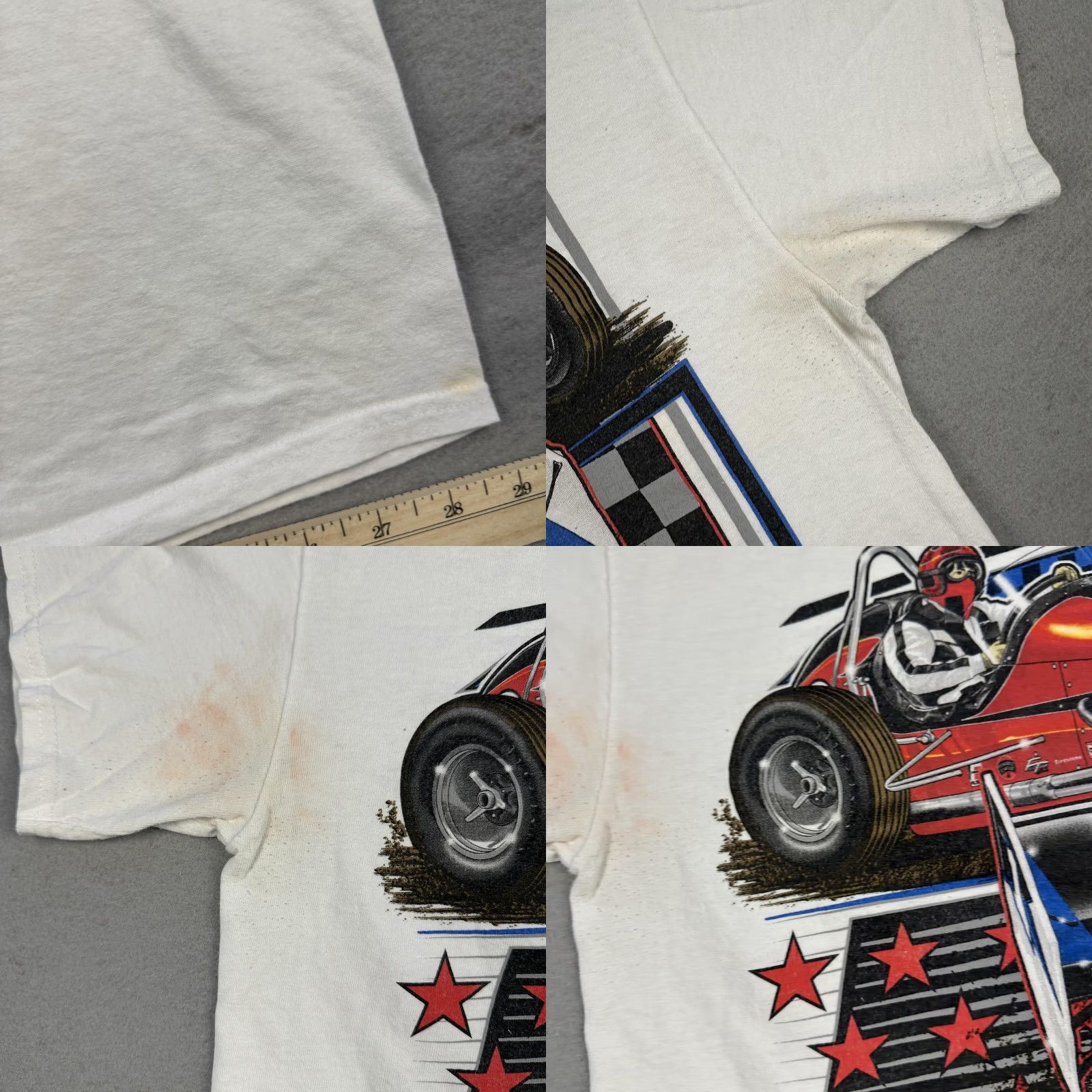 Gildan VINTAGE Knoxville Raceway Subway Graphic Shirt Mens Medium White Sprint Car Racing Tee Size US M / EU 48-50 / 2 - 8 Thumbnail