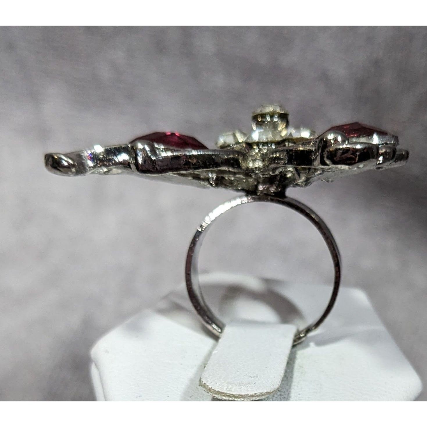 Other Fairycore Butterfly Pink And Silver Tone Gemmed Ring Size 6 Size ONE SIZE - 8 Thumbnail