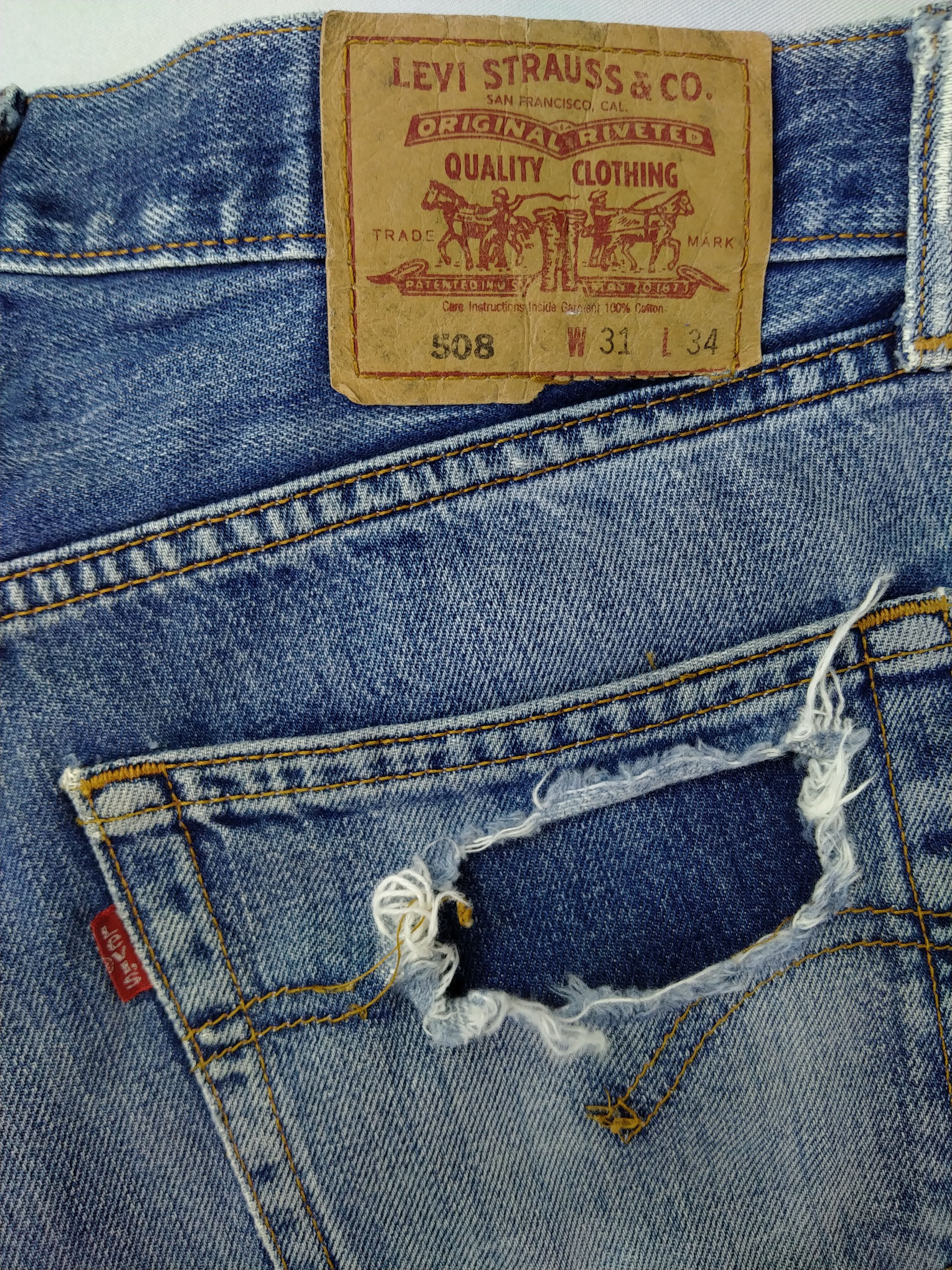 Levi's Vintage Levi's 508 Distressed Blue 30x29 Denim -JN586 Size US 32 / EU 48 - 11 Thumbnail