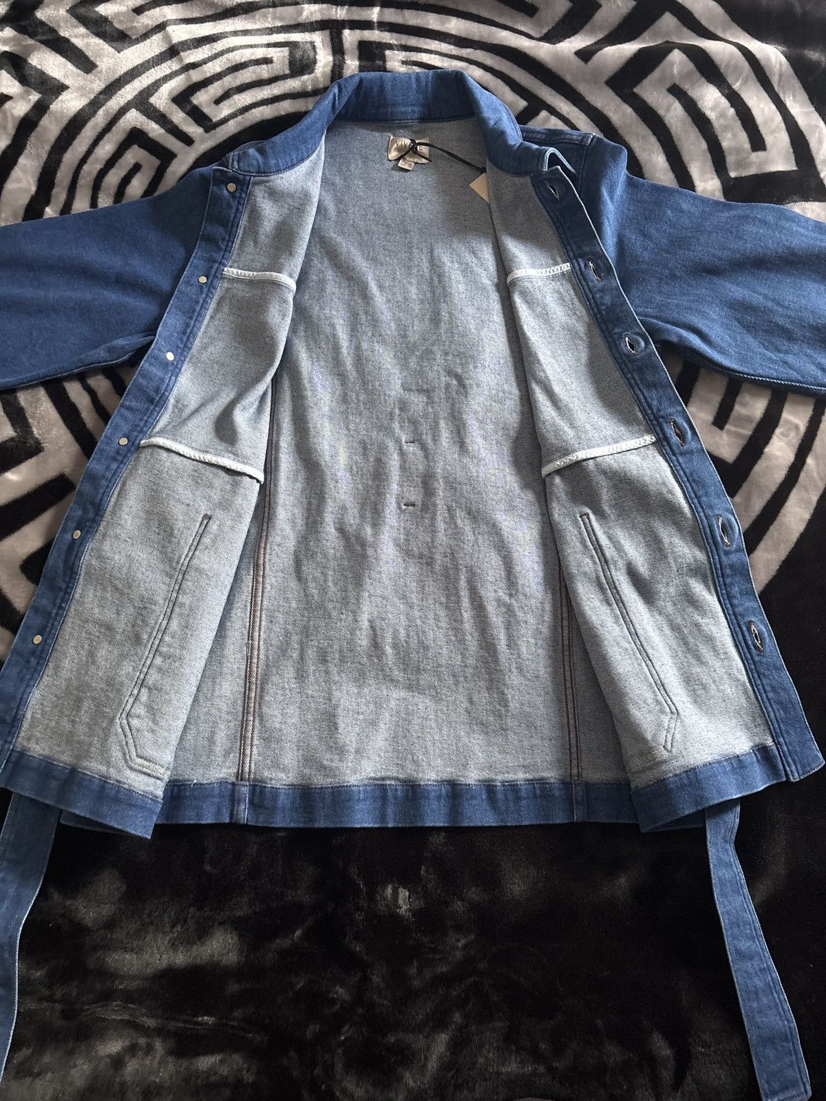 Other VIVERE Macy Belted Longline Denim Jacket Size XL / US 12-14 / IT 48-50 - 4 Thumbnail