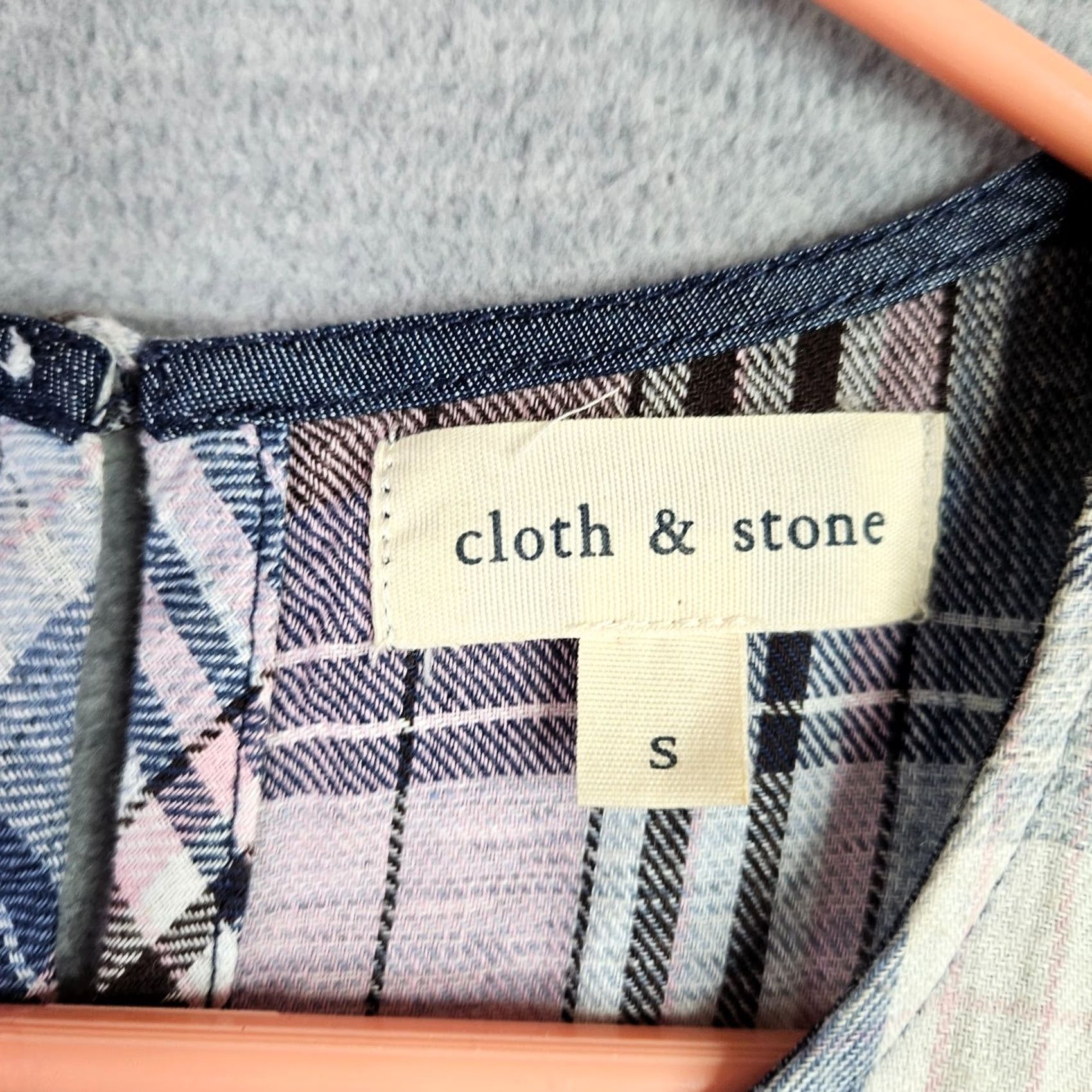 CLOT Cloth & Stone Tank Top Women’s Small Plaid Crop Sleeveless Frayed Hem Size S / US 4 / IT 40 - 5 Thumbnail