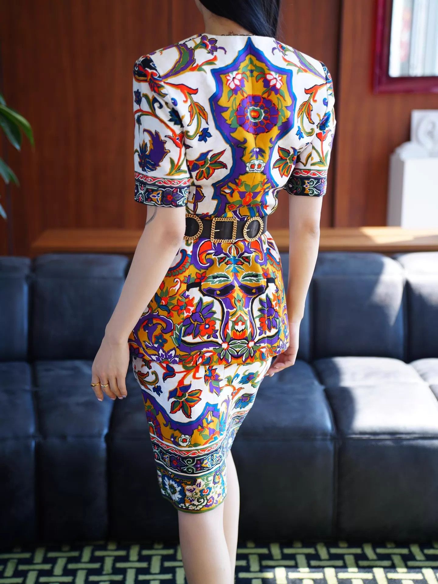 Christian Dior Monsieur Christian Dior 90s Ferre Art Nouveau Floral Suit Fr38 Size S / US 4 / IT 40 - 9 Thumbnail