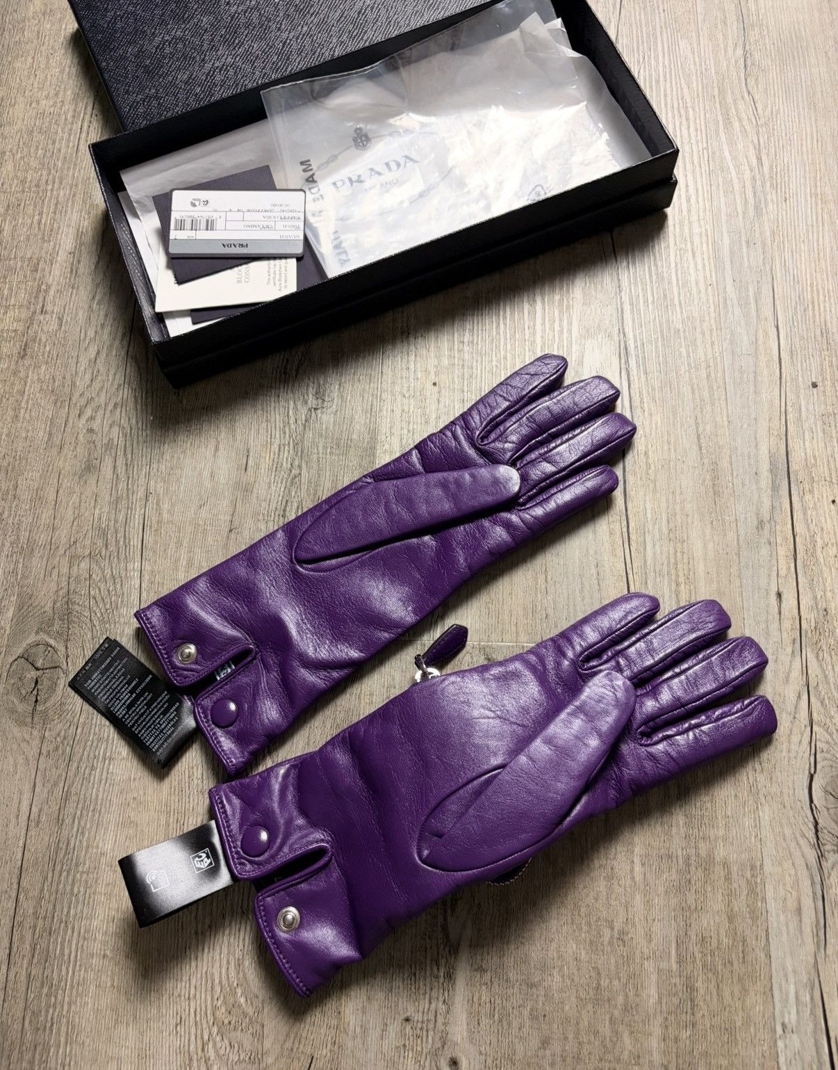 Prada 🔥 Prada x RAF Simons triangle pouch leather gloves Size 26 - 7 Thumbnail