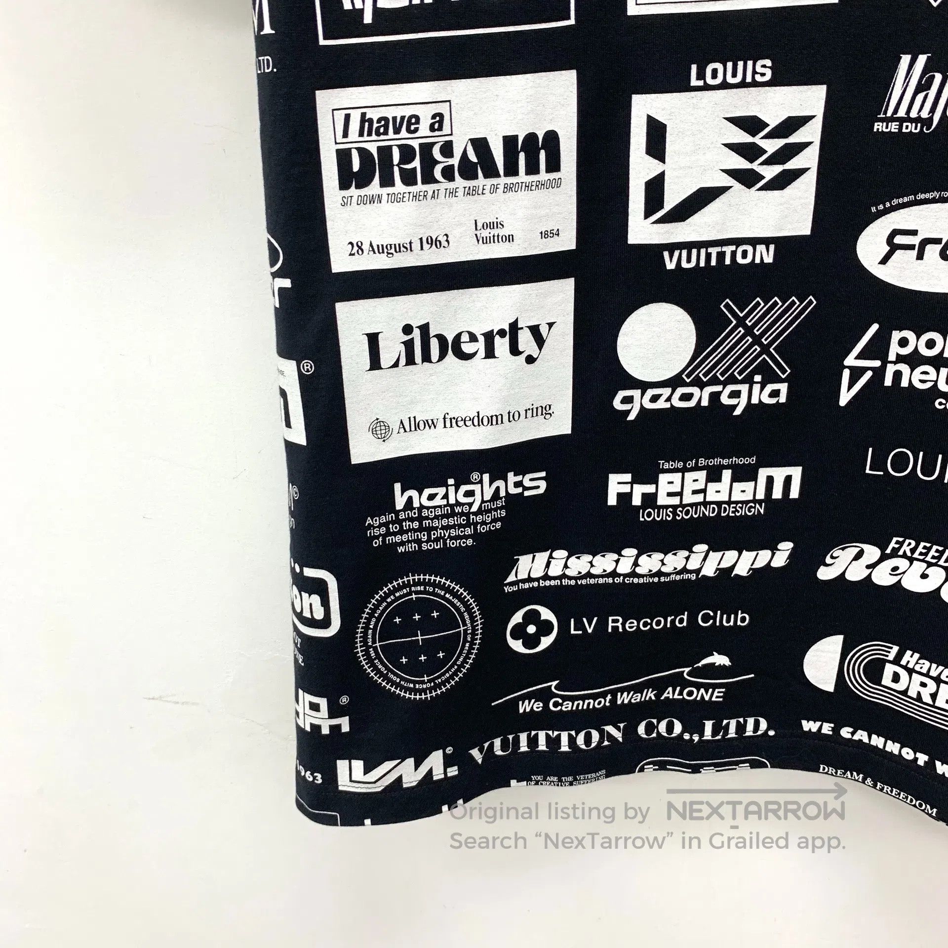 Louis Vuitton Louis Vuitton Black Letter Logo Printed Cotton Crew Neck S Size US XS / EU 42 / 0 - 4 Thumbnail