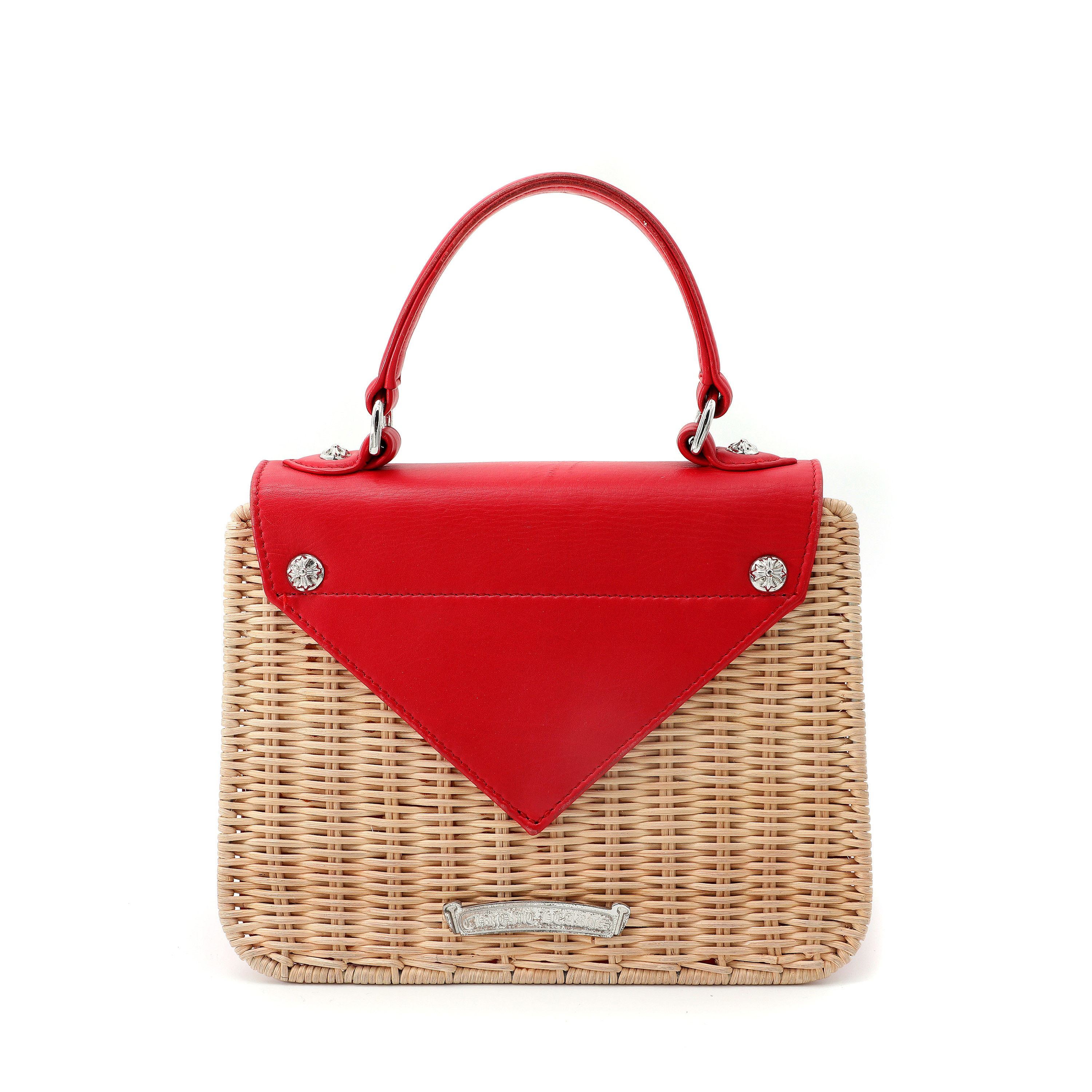 Chrome Hearts Wicker Top Handle Bag Red Leather Flap Size ONE SIZE - 6 Thumbnail