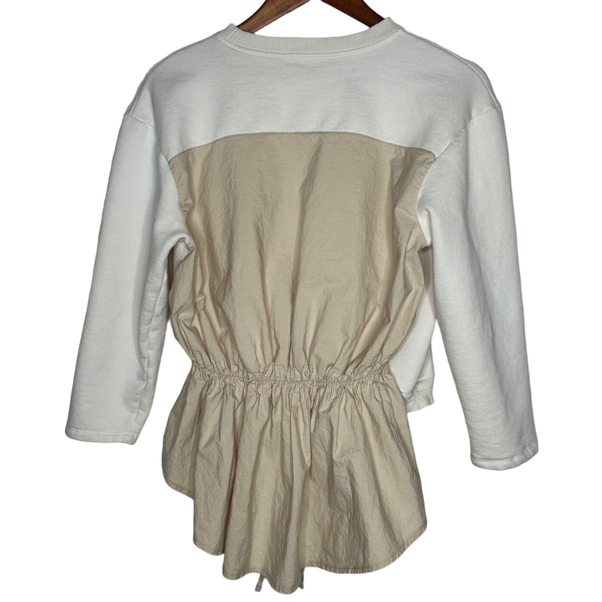Zara Zara combination sweatshirt Cream Sz Medium Size M / US 6-8 / IT 42-44 - 4 Thumbnail