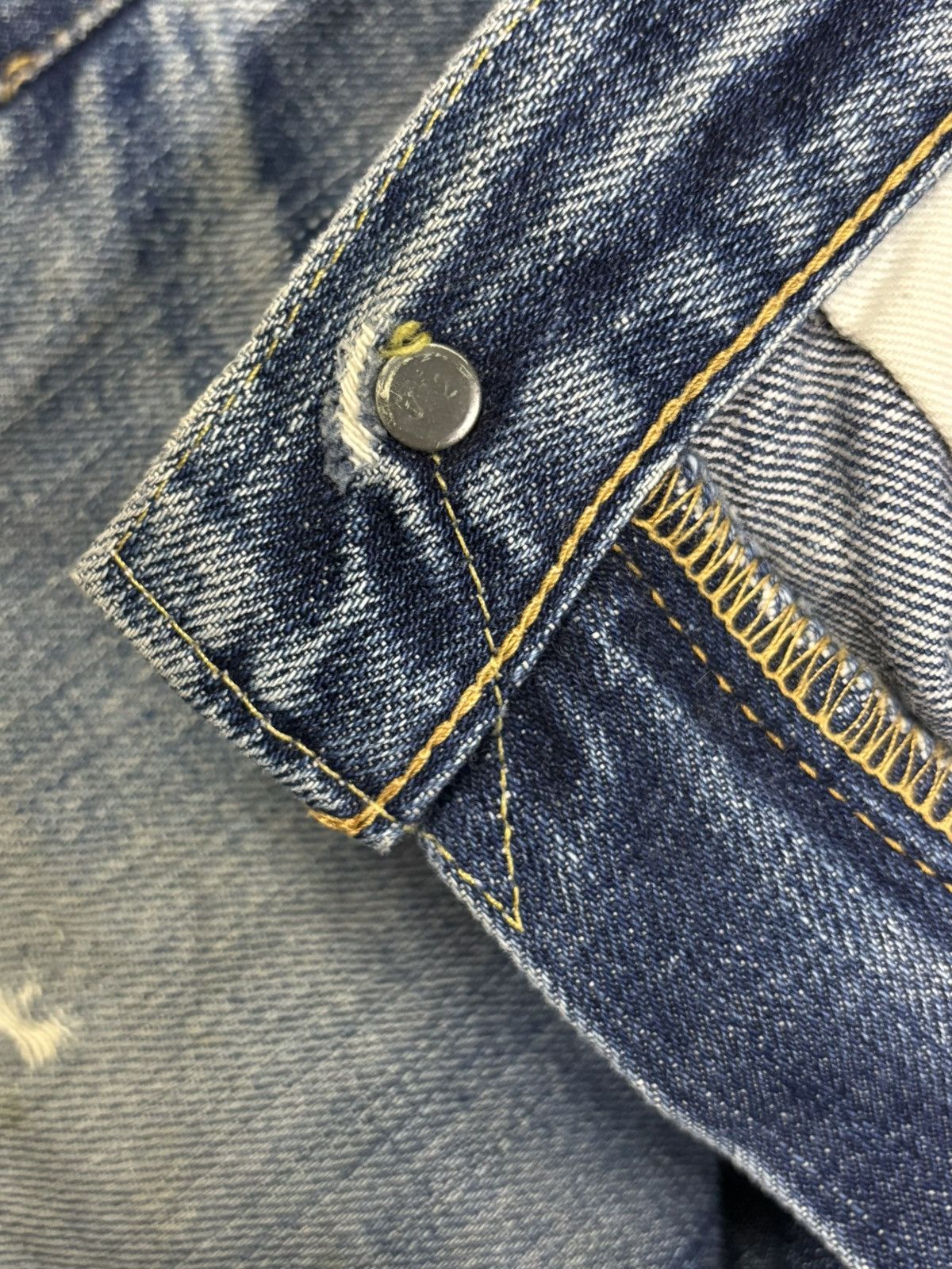 Levi's Vintage 90s Levis 502 Big E Selvedge Distressed Grunge Jeans Size US 29 - 22 Thumbnail