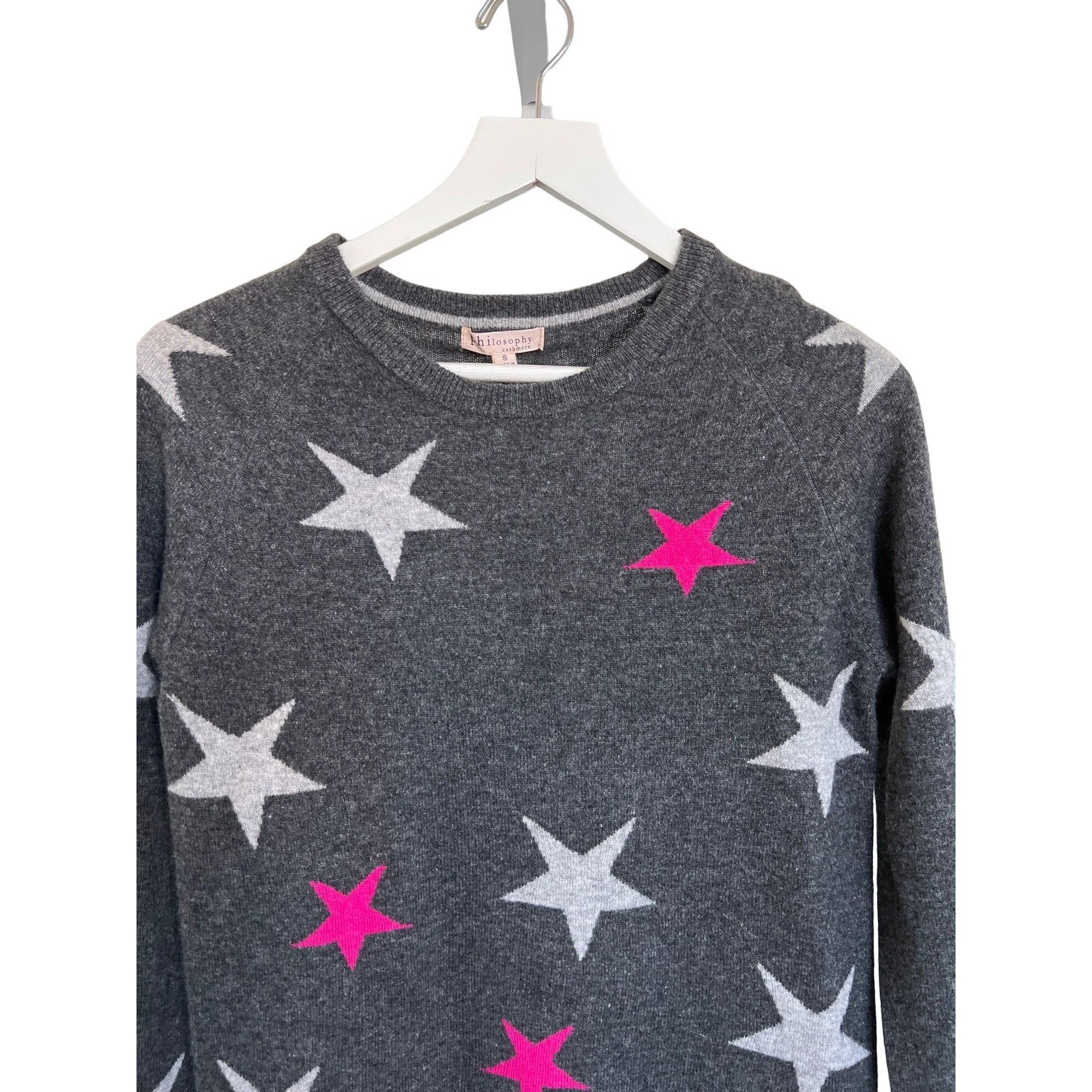 Other Philosophy Cashmere Heather Charcoal Star Print Sweater Size S / US 4 / IT 40 - 3 Thumbnail