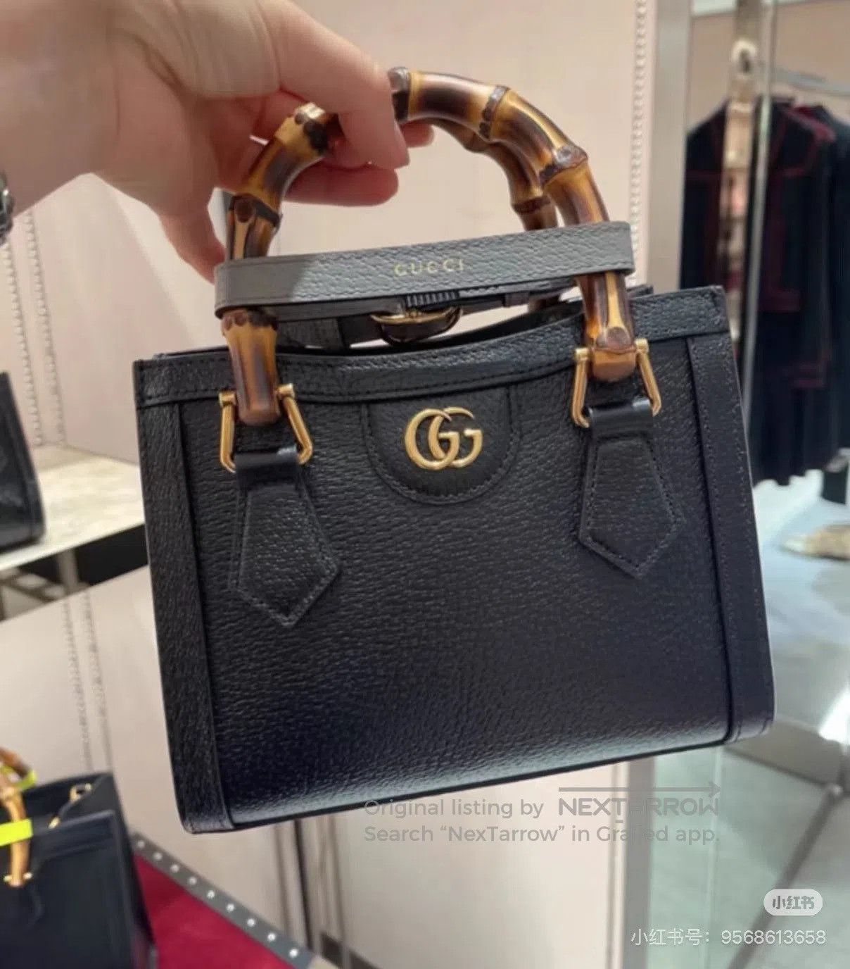 Gucci Gucci Diana Black Leather Bamboo Mini Tote. Size ONE SIZE - 2 Thumbnail