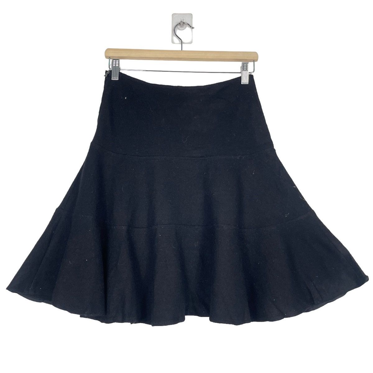Prada 💥PRADA GODET WOOL SKIRT BLACK Size 28" / US 6 / IT 42 - 7 Thumbnail