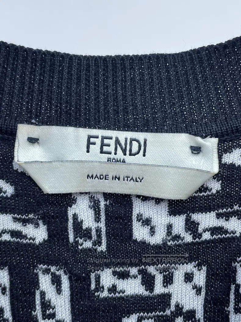 Fendi Fendi Black and White Full Print Knit Dress Size XS / US 0-2 / IT 36-38 - 6 Thumbnail