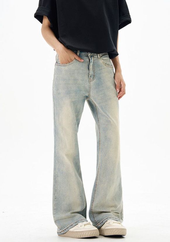 Japanese Brand American high street whiskered baggy wide-leg flared jeans Size US 33 - 3 Thumbnail