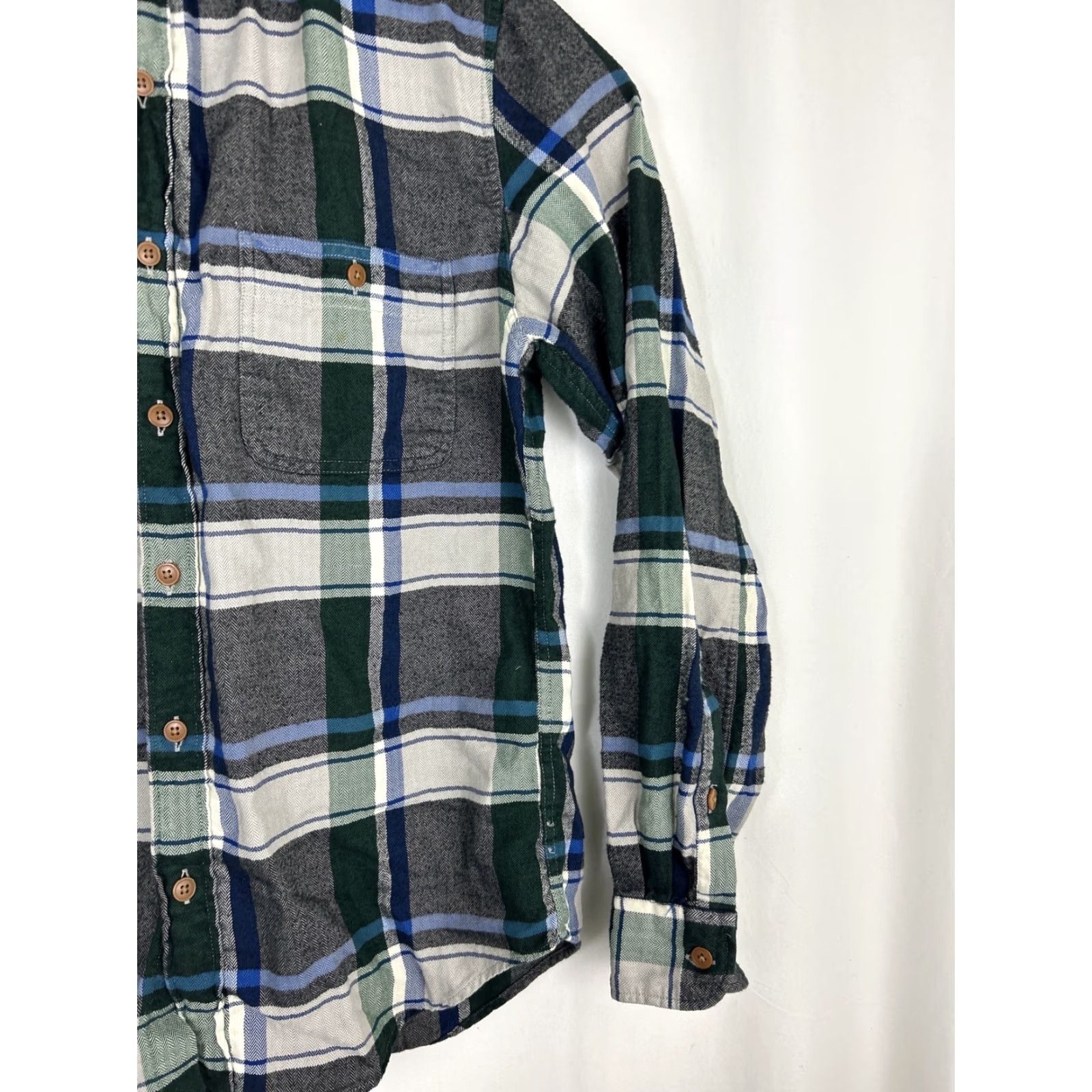 J.Crew J.CREW Shirt Mens Large Blue Plaid Flannel 100% Cotton Button-Up Slim Fit Long Sleeve Size US L / EU 52-54 / 3 - 4 Thumbnail