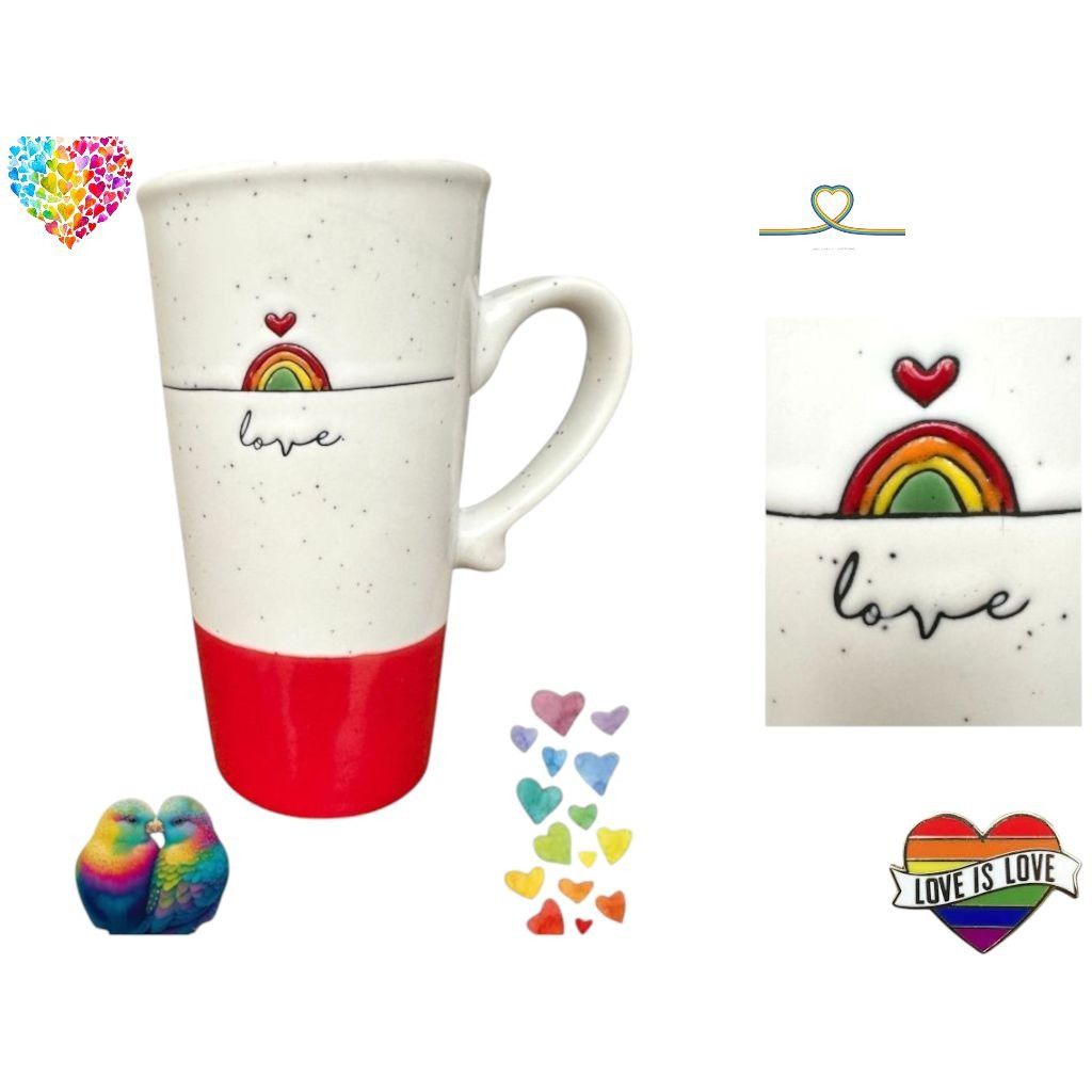 Handmade Sheffield Home Rainbow Love Mug Tall Ceramic Love is Love Va Size ONE SIZE - 1 Thumbnail