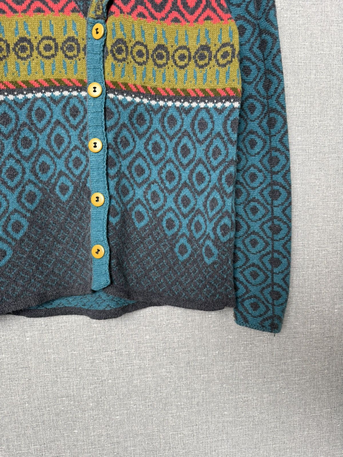 Desigual Ivko Wool Cardigan Geometric Pattern Shawl Collar Sweater Size M / US 6-8 / IT 42-44 - 7 Thumbnail