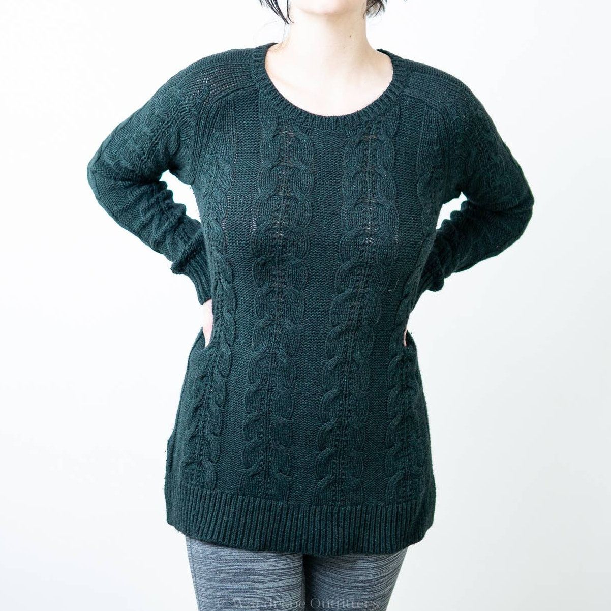 Loft LOFT Camel Hair Sage Green Cable Knit Sweater - M Size M / US 6-8 / IT 42-44 - 1 Thumbnail