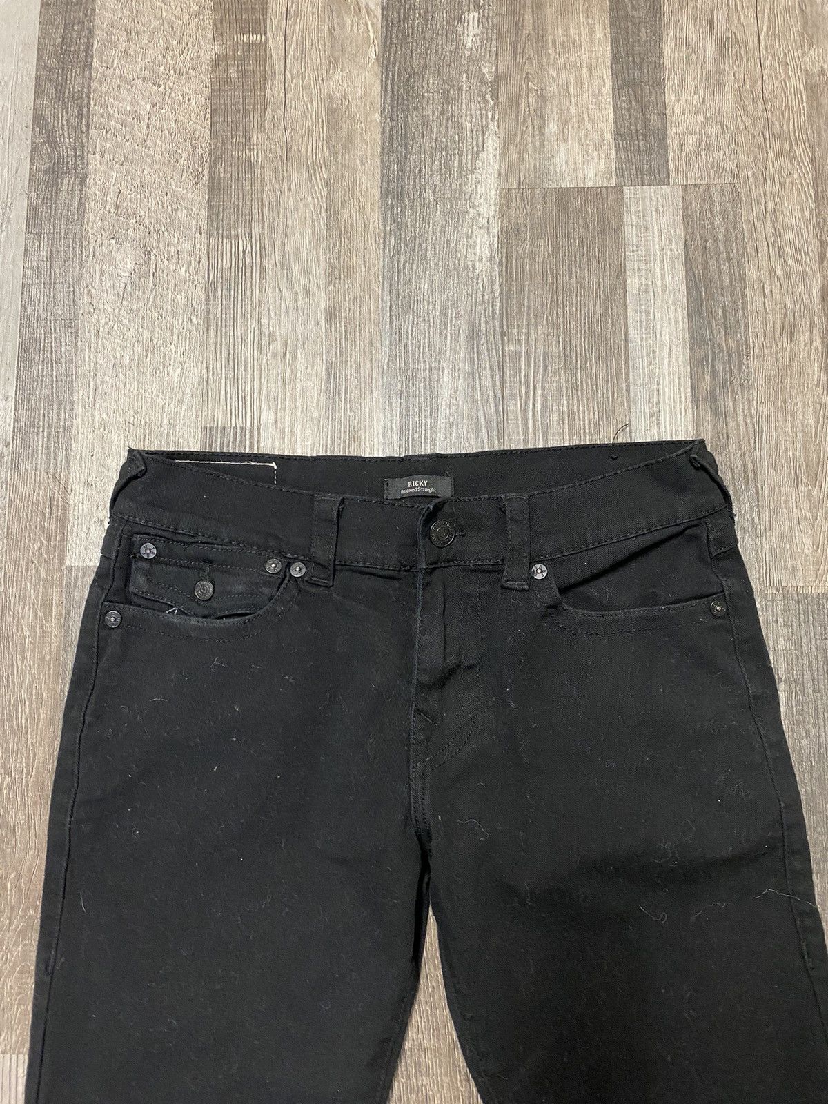 True Religion True Religion Ricky Relaxed Straight Black Denim Jeans Y2K Size US 34 / EU 50 - 5 Thumbnail