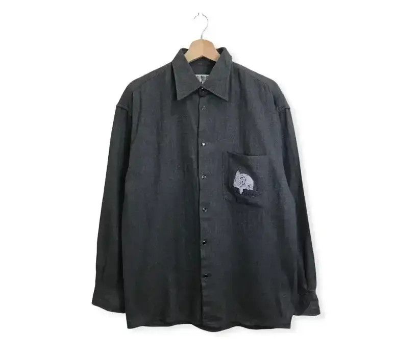 image of Tom & Jerry Plain Flannel Shirt Button Up, Men's (Size Medium)