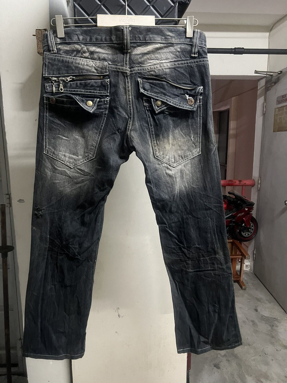 Japanese Brand × Vintage THRASHED RIPPED DENIM PANT Size US 33 - 11 Thumbnail