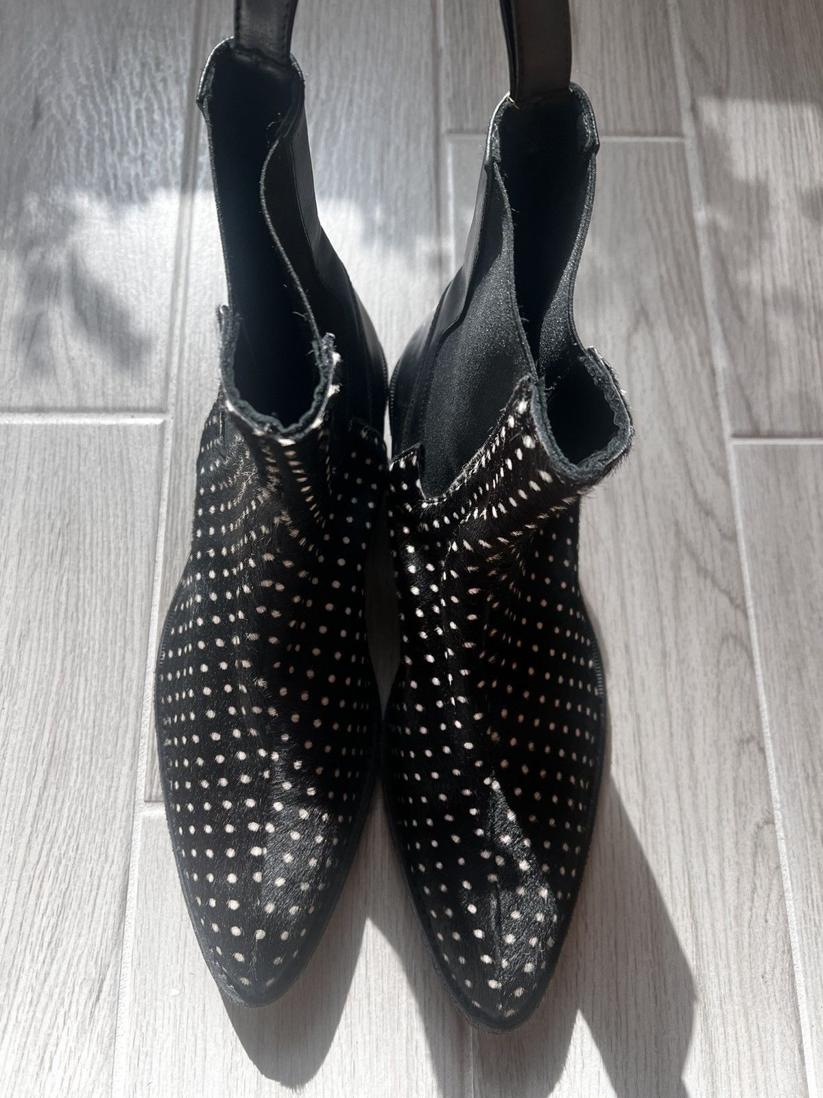 Haider Ackermann Haider Ackermann black polka dot Elasticated Chelsea boots Size US 10 / EU 43 - 4 Thumbnail