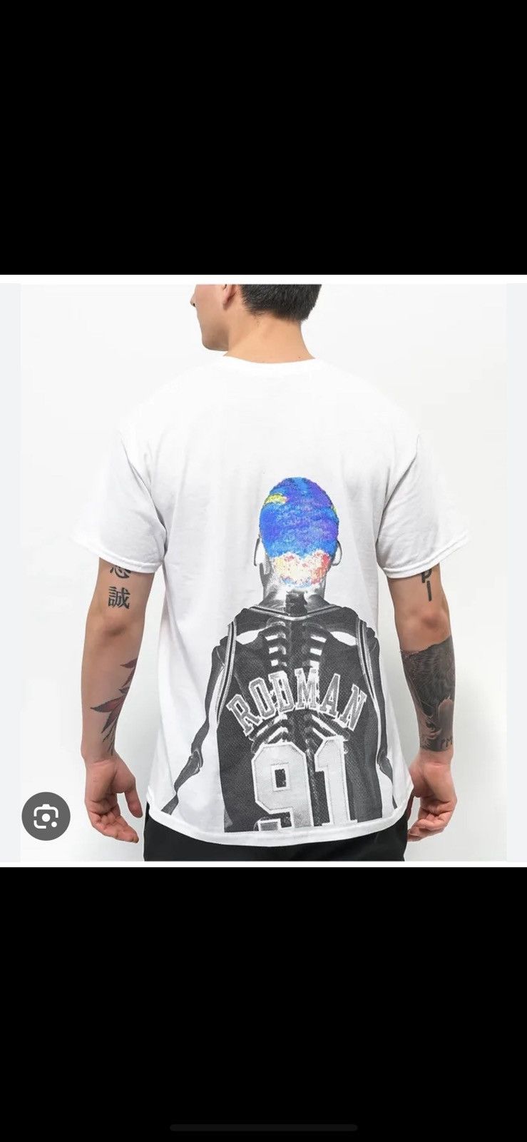 Zumiez Dennis Rodman White Skeleton Graphic Tee men’s large Size US L / EU 52-54 / 3 - 2 Thumbnail
