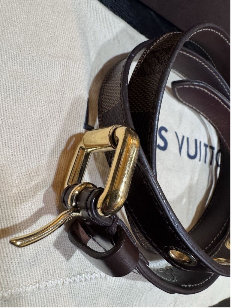 Louis Vuitton Louis Vuitton Damier Ebene Canvas Leather 25mm Belt 90/36 Size ONE SIZE - 4 Thumbnail