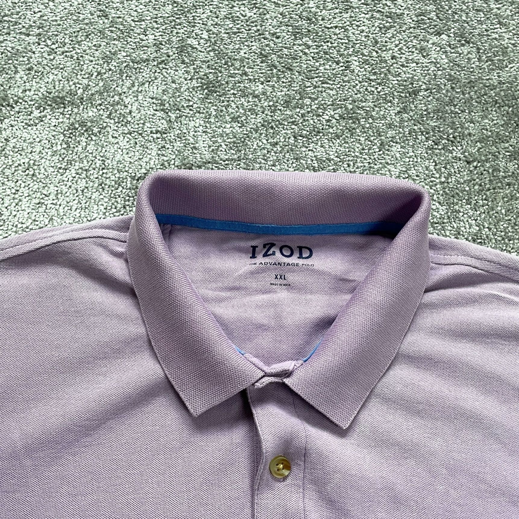 Izod IZOD The Advantage Polo Shirt Mens 2XL Purple Short Sleeve Cotton Polyester Golf Top Size US XXL / EU 58 / 5 - 4 Thumbnail