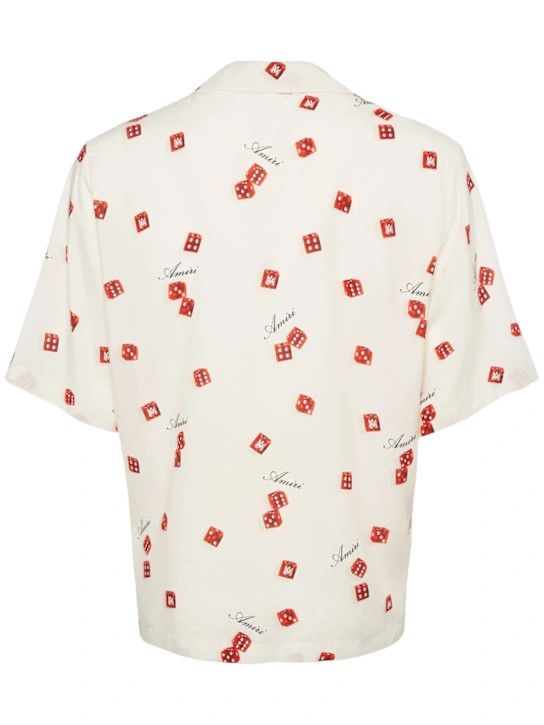 Amiri o1lsvrm0425 Dice Printed Viscose Bowling Shirt in Alabaster Size US M / EU 48-50 / 2 - 2 Thumbnail