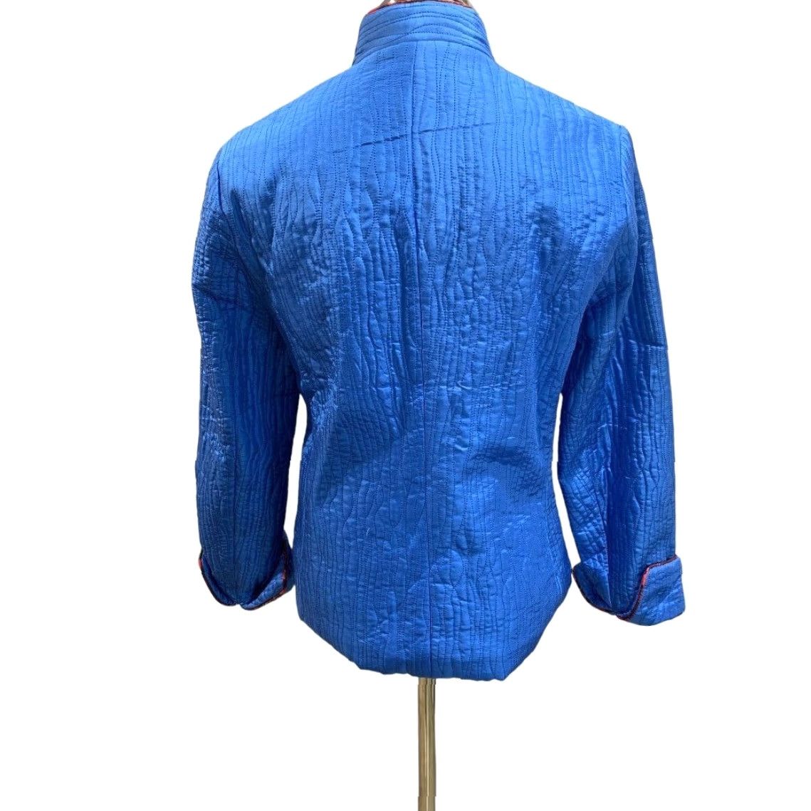 Vintage VINTAGE? (No) Large Carol Little Women's Blue SilK Quilted Full Zip Jacket L Blue Women Silk Full Zip Jacket Size L / US 10 / IT 46 - 6 Thumbnail