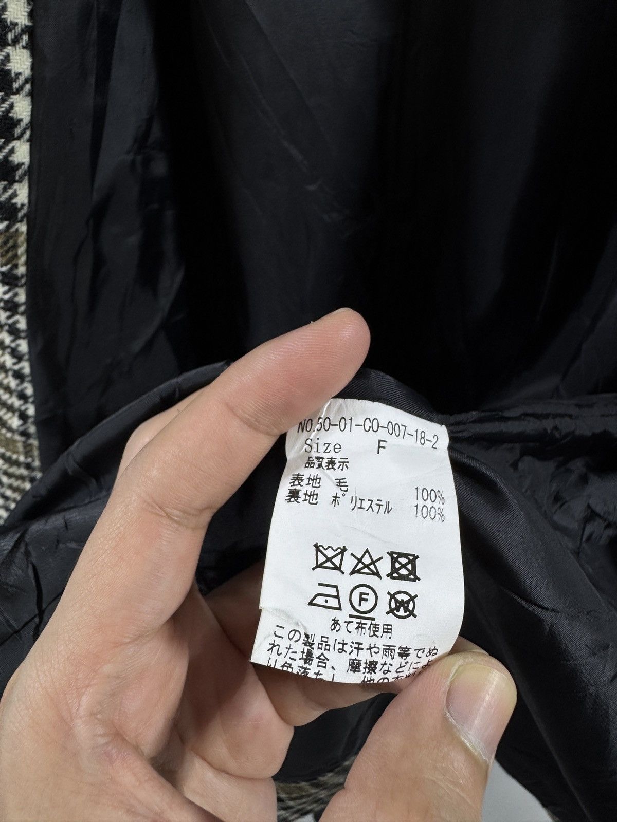 Japanese Brand Par ici Mallalieus Houndstooth Double Breasted Long Coat Size L / US 10 / IT 46 - 8 Thumbnail