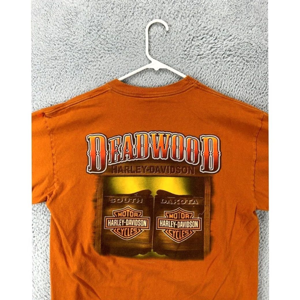 Harley Davidson Harley Davidson Shirt Mens Large Orange Cotton T-Shirt Tee Made In USA Deadwood Size US L / EU 52-54 / 3 - 5 Thumbnail