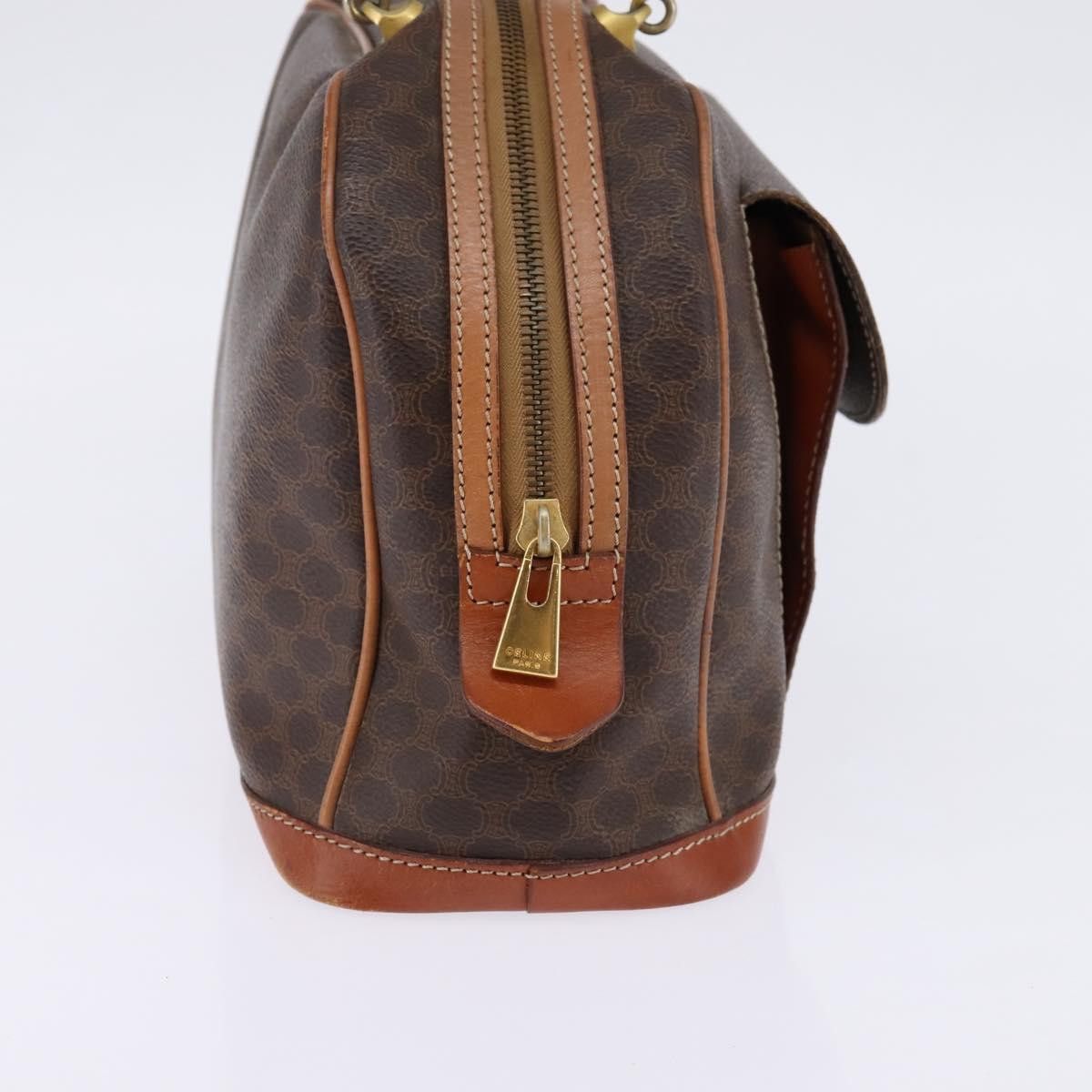 Celine CELINE Macadam Canvas Hand Bag Pvc Leather Brown Gold Size ONE SIZE - 4 Thumbnail
